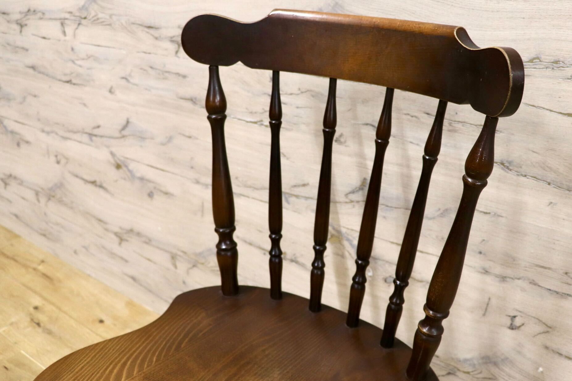 GMHK648A○飛騨産業 / HIDA ダイニングチェア 椅子 ウィンザーチェア キツツキ 飛騨家具 レトロ カントリー