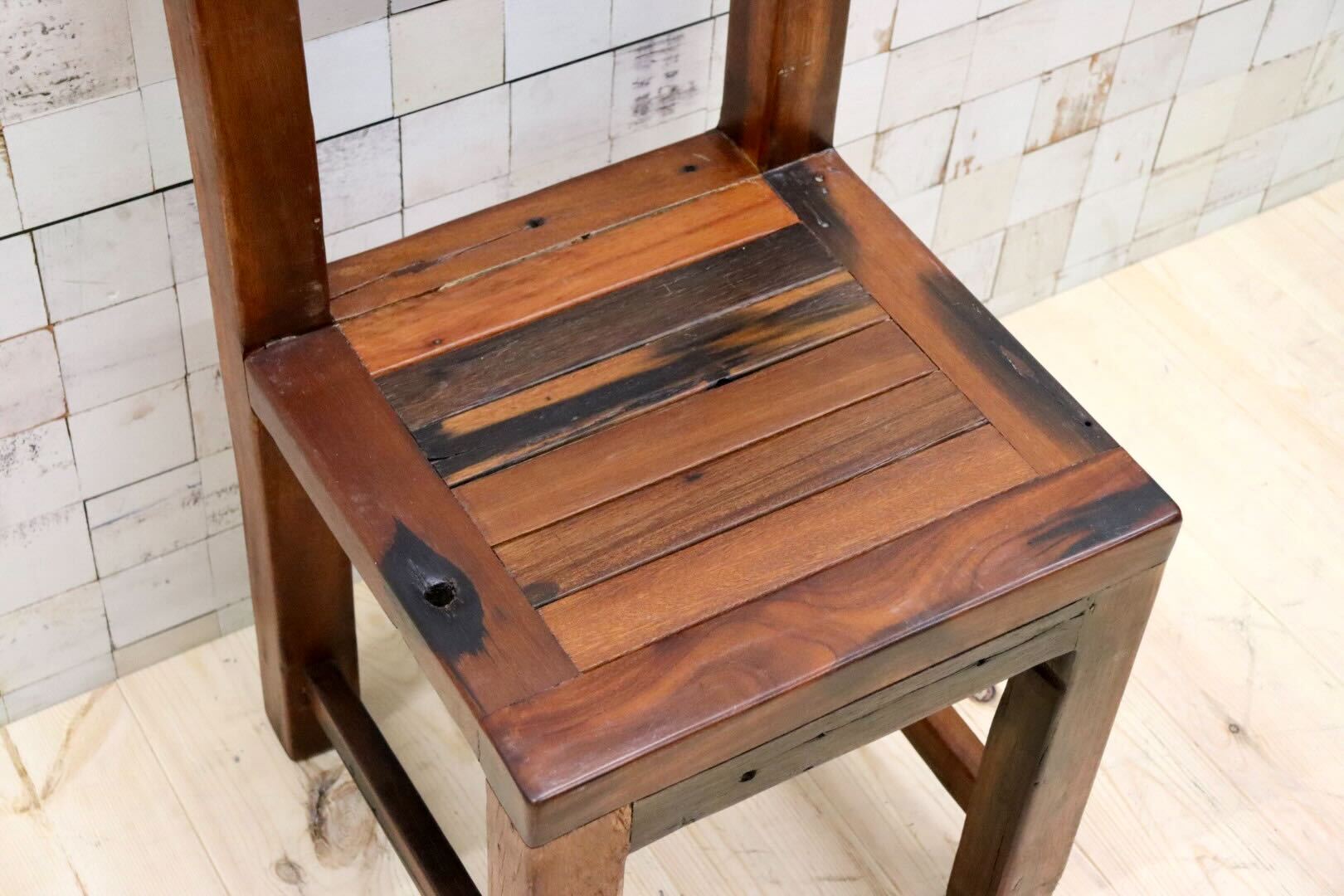 GMGK425D○アカシア 無垢材 サイドチェア ダイニングチェア 椅子 アジアン 民芸家具 ヴィンテージ リゾート バリ チェア