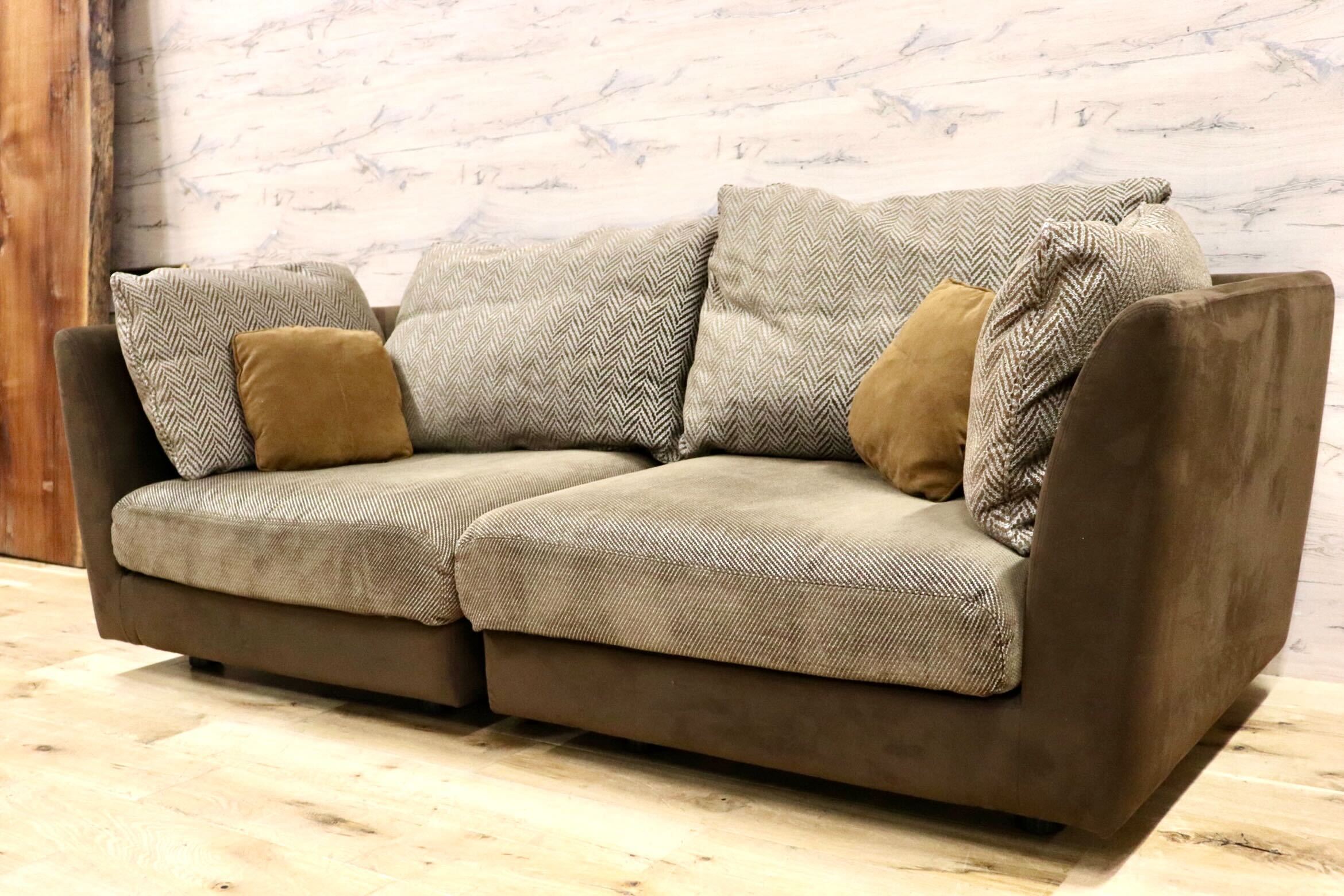 GMHH181○arflex / アルフレックス A SOFA エーソファ 2人掛けソファ ラブソファ セパレート ファブリック イタリアモダン 定価約50万