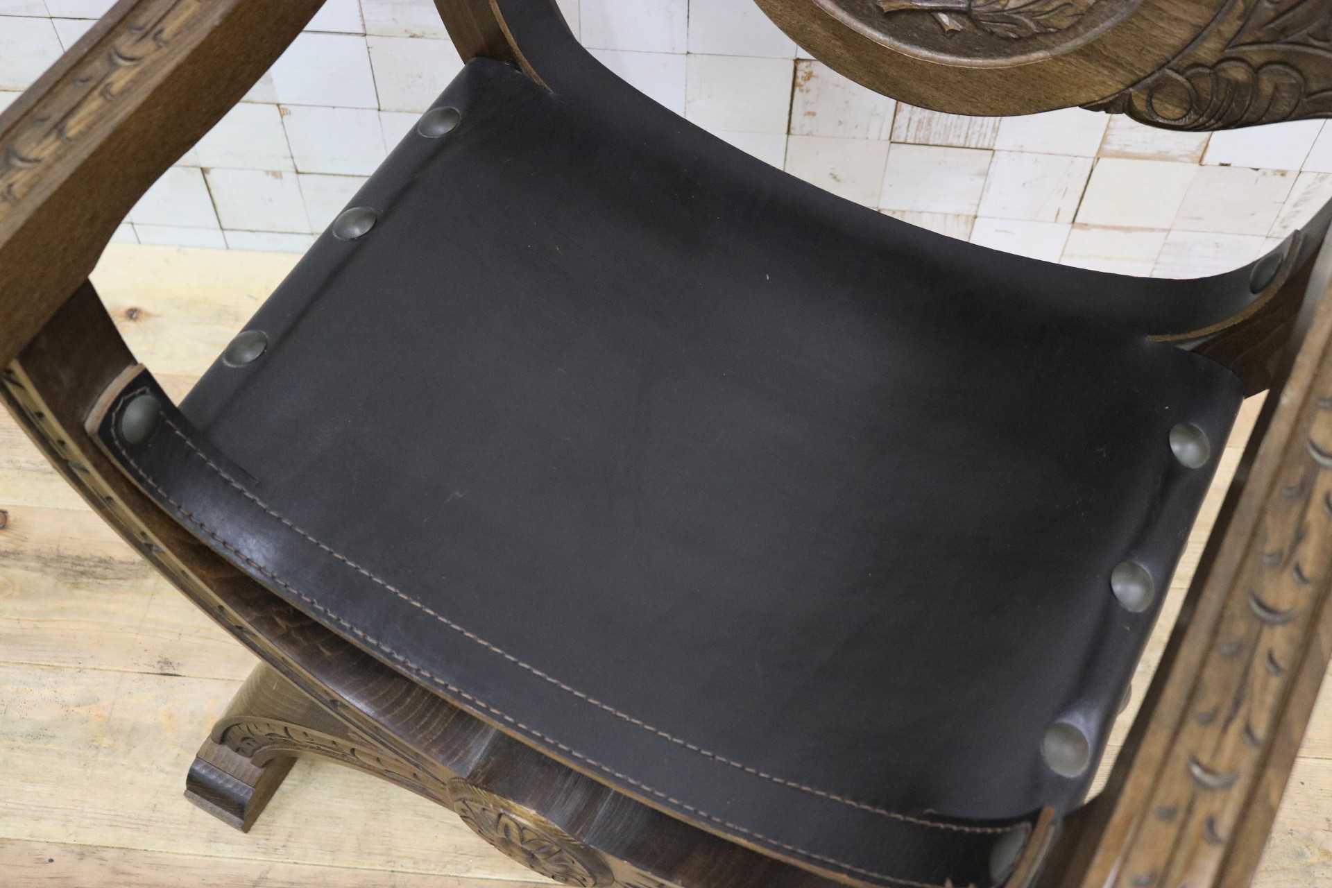 GMIK396B○サボナローラ ダンテスカチェア ヴィンテージ モダン 革張り 無垢 ディスプレイ 店舗什器 椅子 サイドチェア 西洋 リゾート