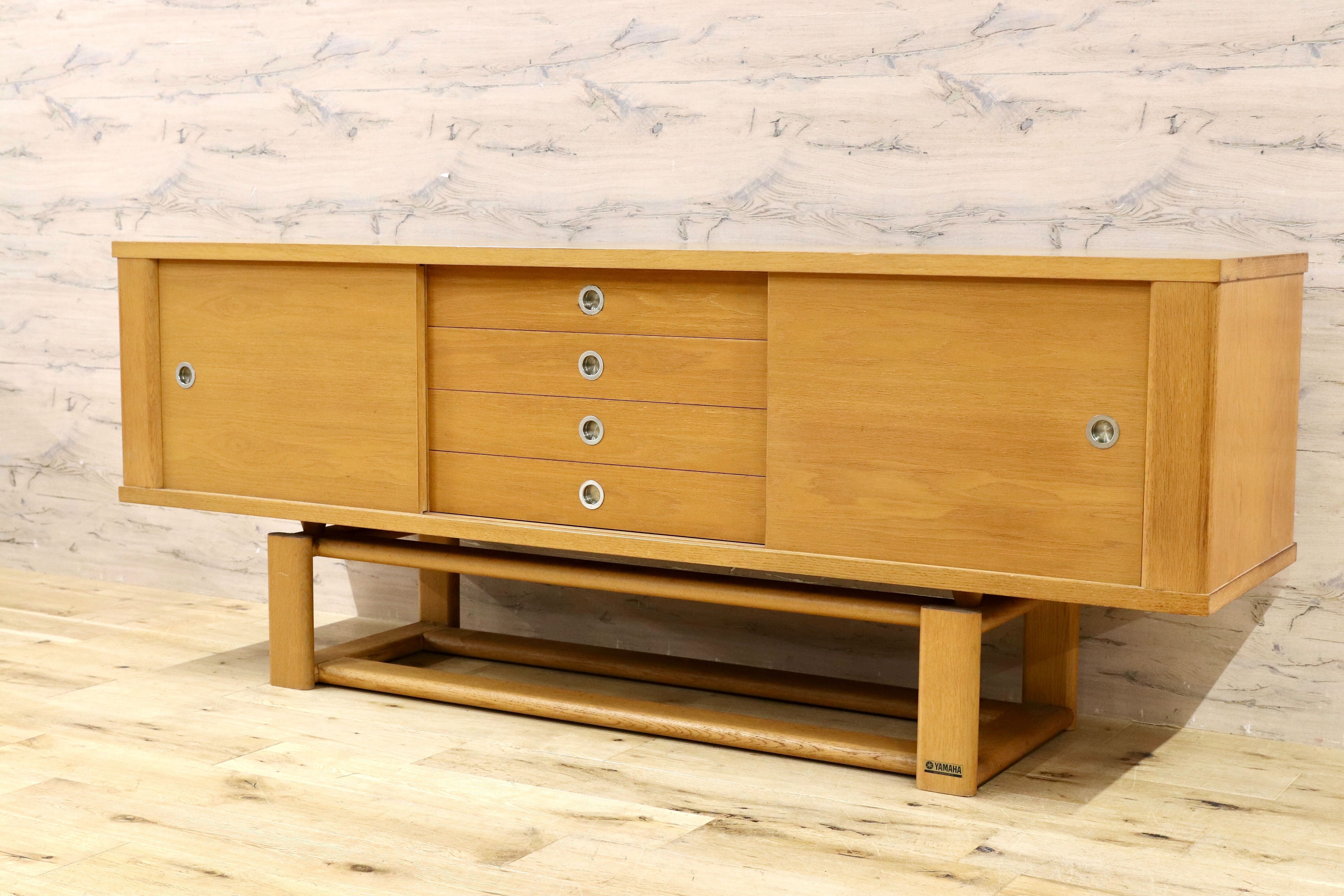 GMHH402○YAMAHA / ヤマハ 国産ヴィンテージ 超レア サイドボード リビングボード オーク材 北欧スタイル アンティーク
