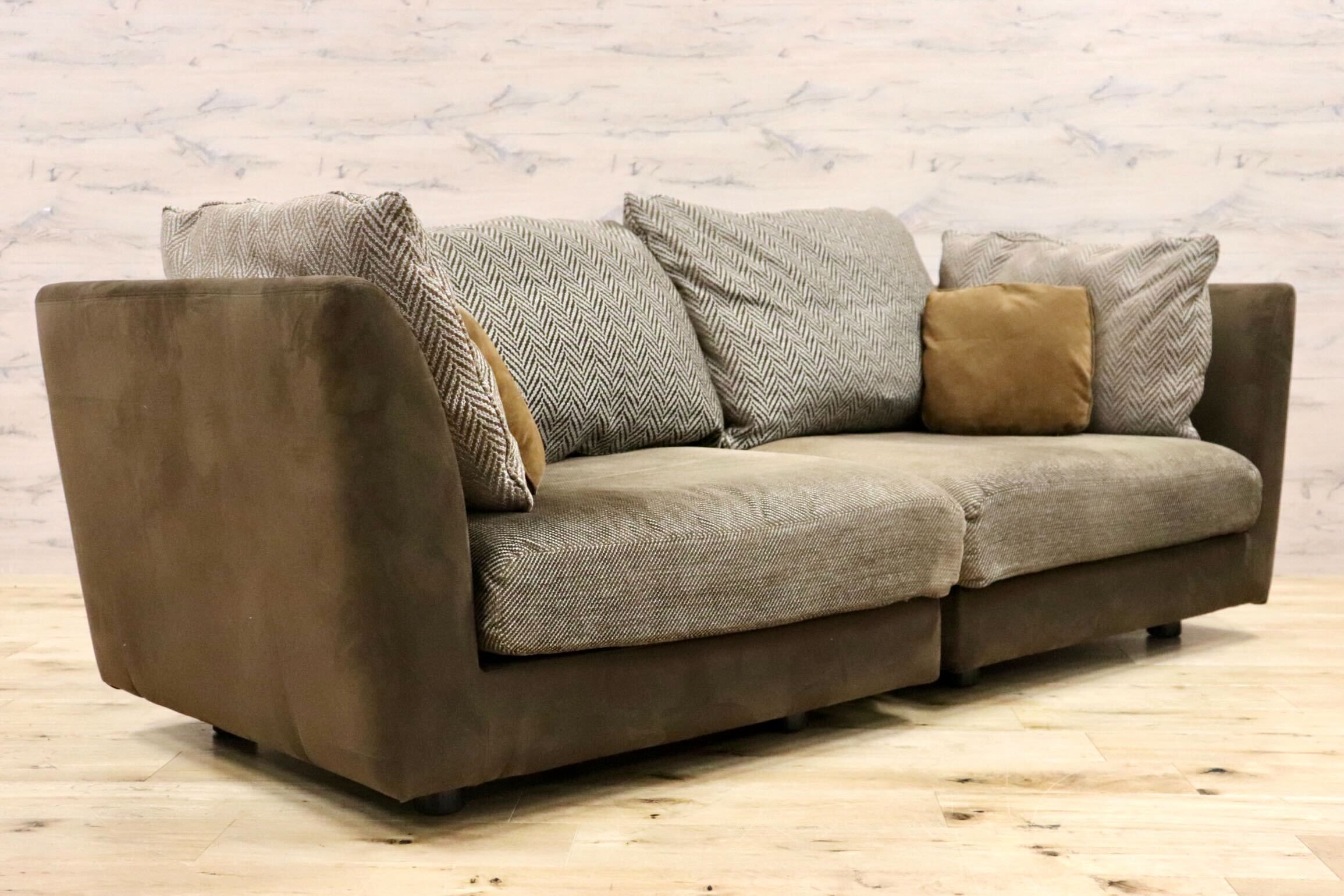 GMHH181○arflex / アルフレックス A SOFA エーソファ 2人掛けソファ ラブソファ セパレート ファブリック イタリアモダン 定価約50万