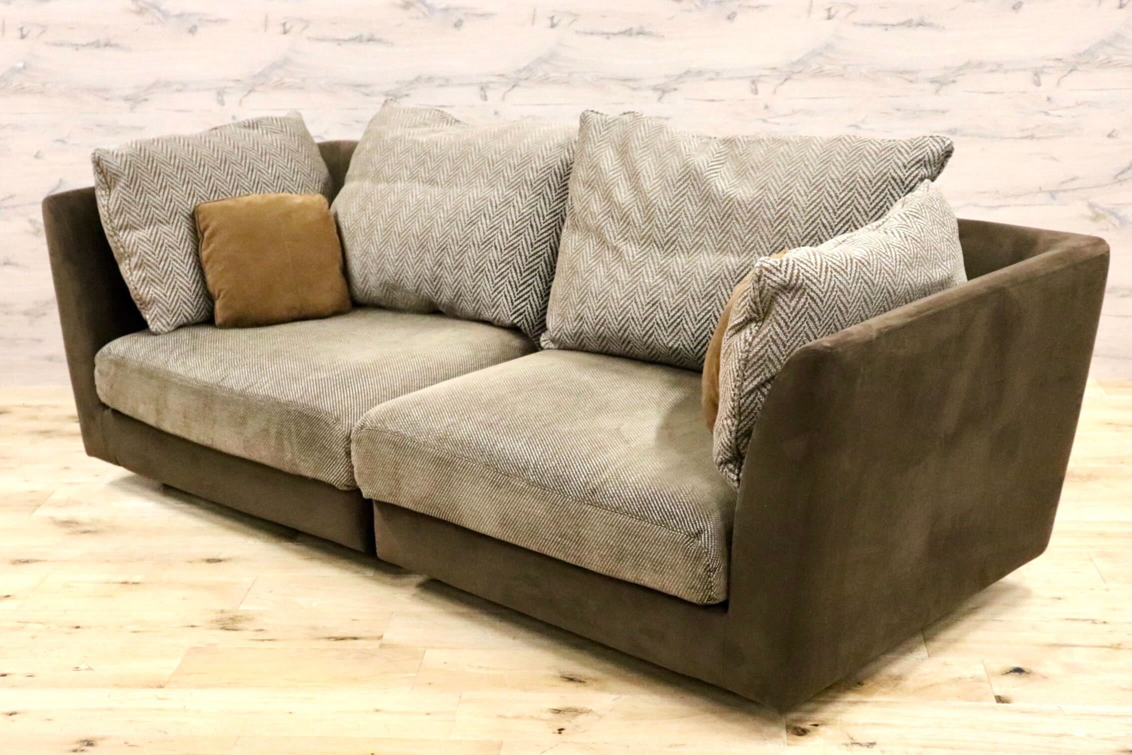 GMHH181○arflex / アルフレックス A SOFA エーソファ 2人掛けソファ ラブソファ セパレート ファブリック イタリアモダン 定価約50万