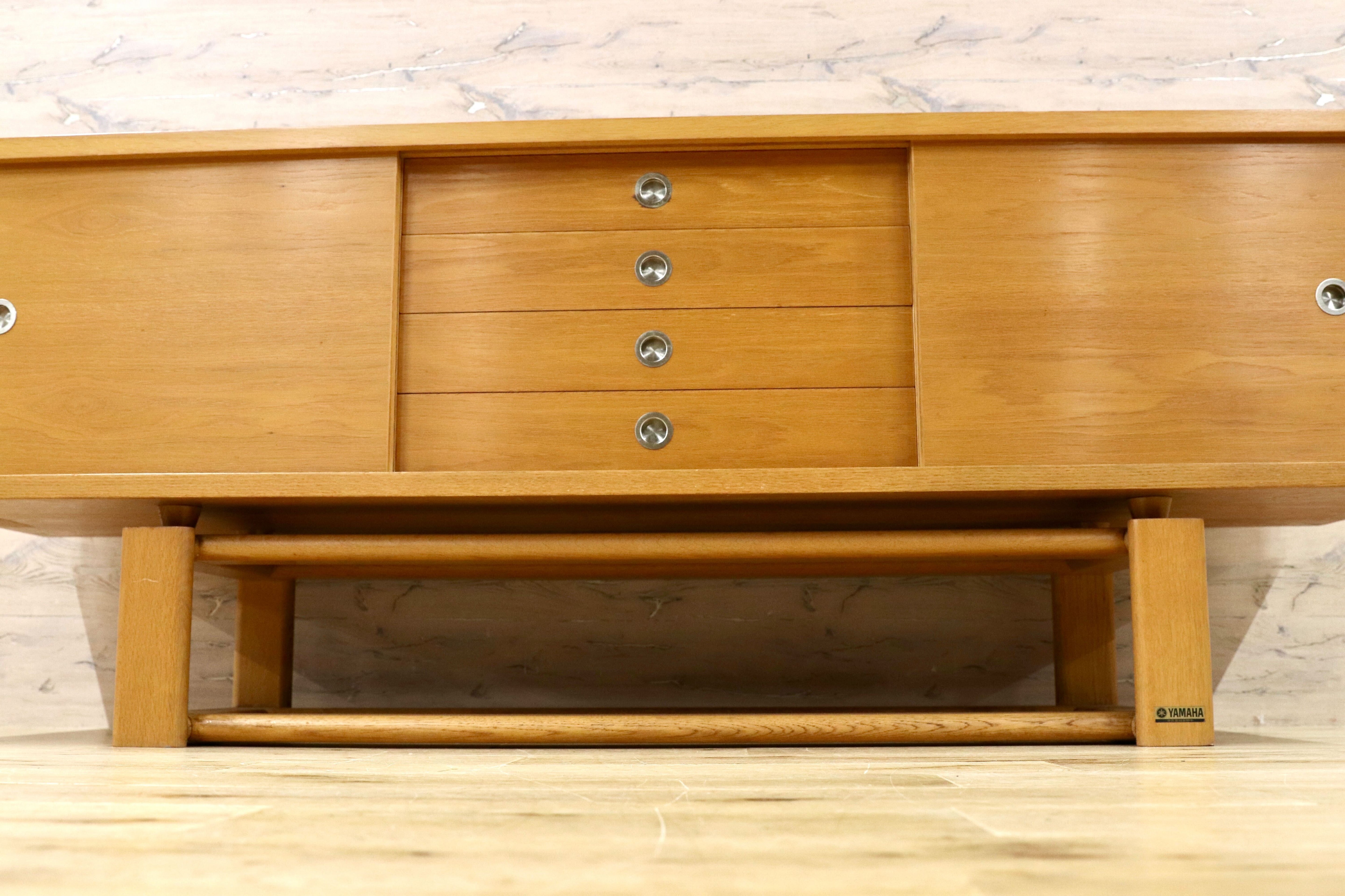 GMHH402○YAMAHA / ヤマハ 国産ヴィンテージ 超レア サイドボード リビングボード オーク材 北欧スタイル アンティーク