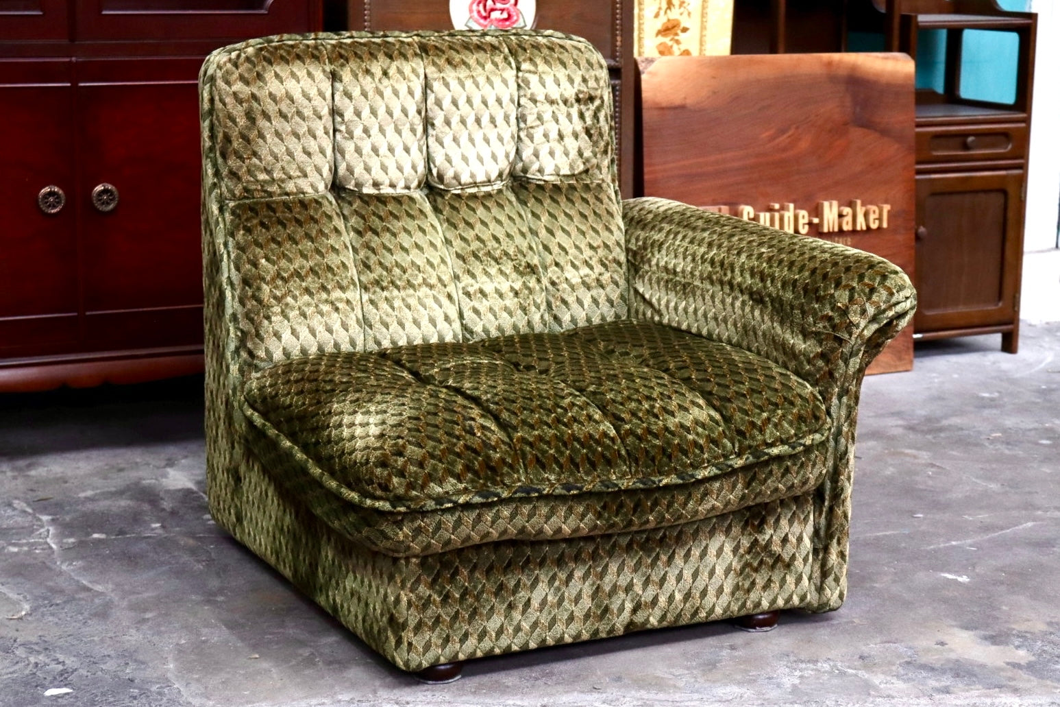 GMJK210A○karimoku / カリモク 1人掛けソファ シングルソファ 椅子 ラウンジチェア ファブリック オールドカリモク ヴィンテージ 国産家具