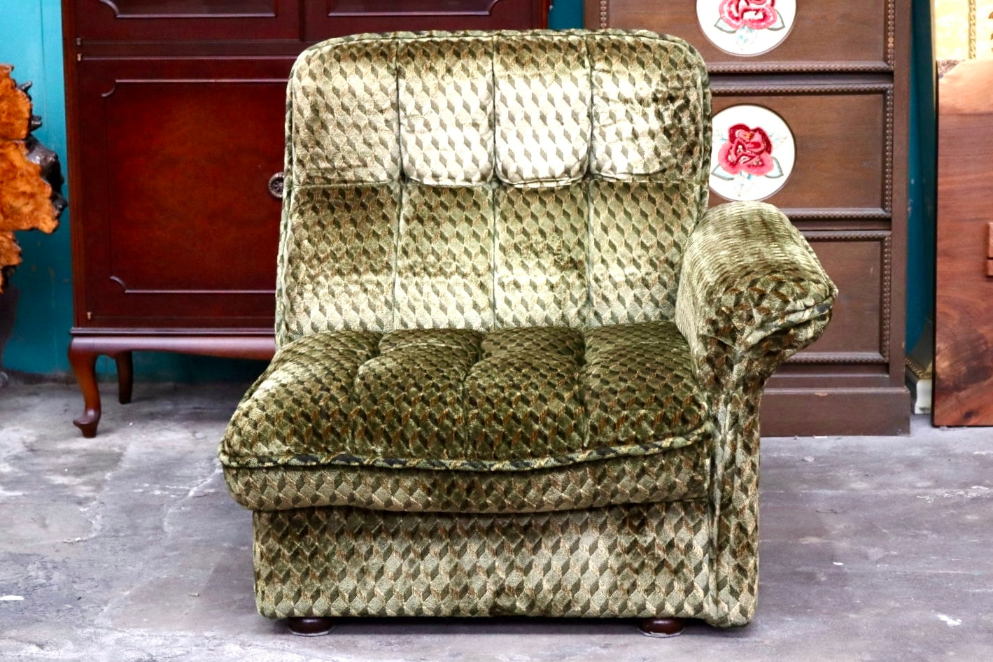GMJK210A○karimoku / カリモク 1人掛けソファ シングルソファ 椅子 ラウンジチェア ファブリック オールドカリモク ヴィンテージ 国産家具