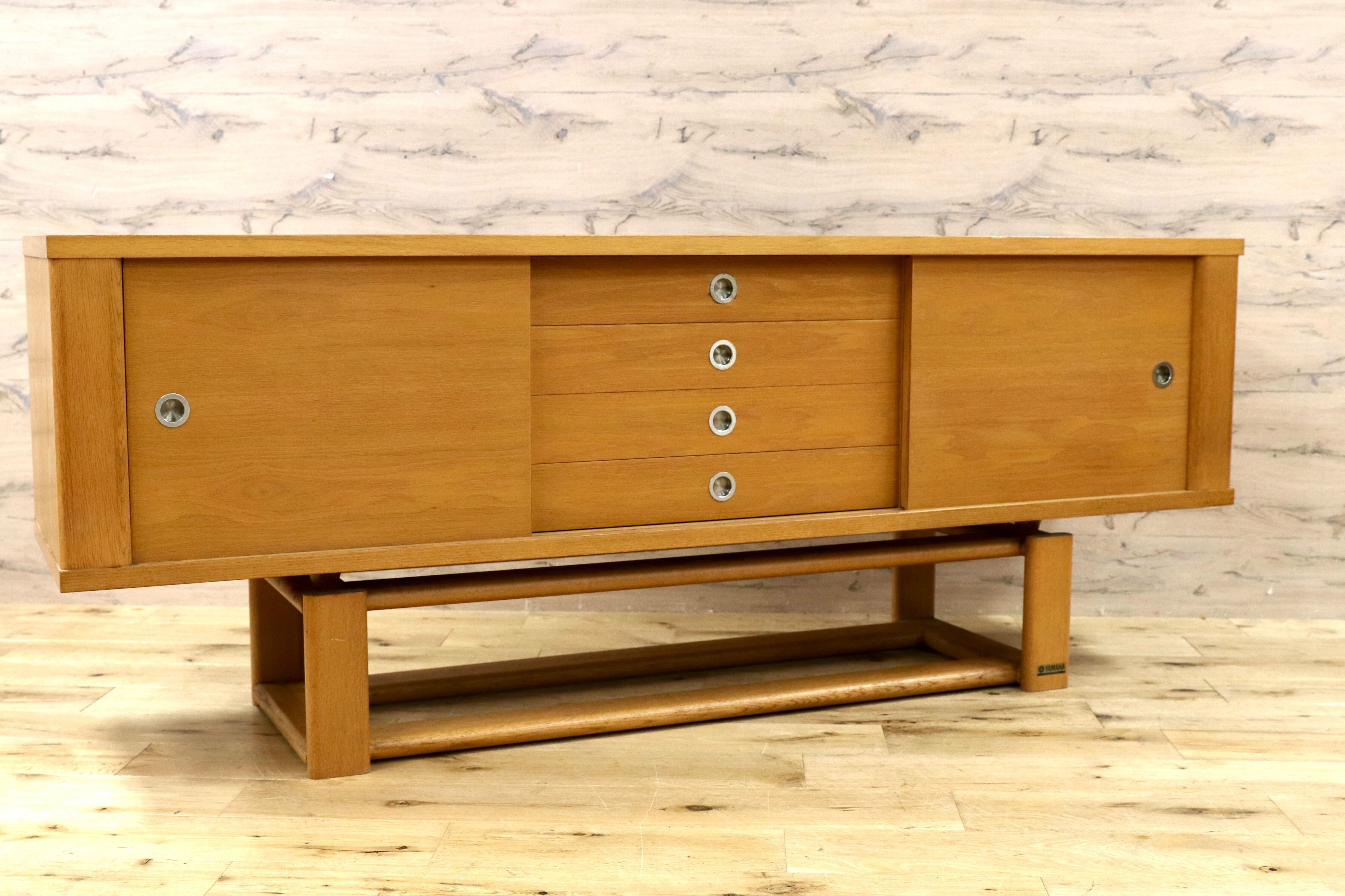 GMHH402○YAMAHA / ヤマハ 国産ヴィンテージ 超レア サイドボード リビングボード オーク材 北欧スタイル アンティーク