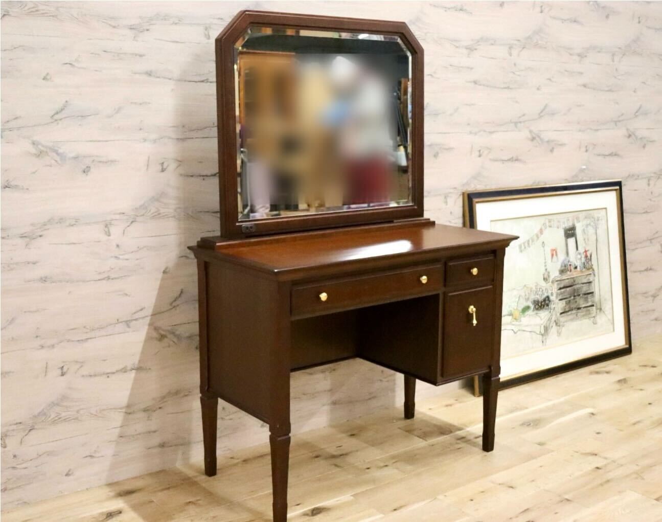 GMGS185○maruni / マルニ 地中海 ドレッサー 鏡台 化粧台 クラシック アンティーク ヨーロピアン マホガニー 定価約20万