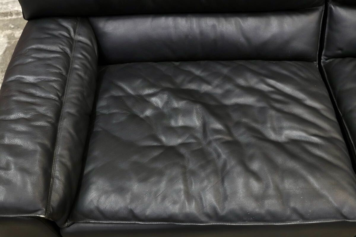 GMJK230○rossi di albizzate / ロッシ ディ アルビザーテ Bogo System 総本革 2Pソファ 黒 イタリア製 IDC大塚家具取扱 参定約400万円