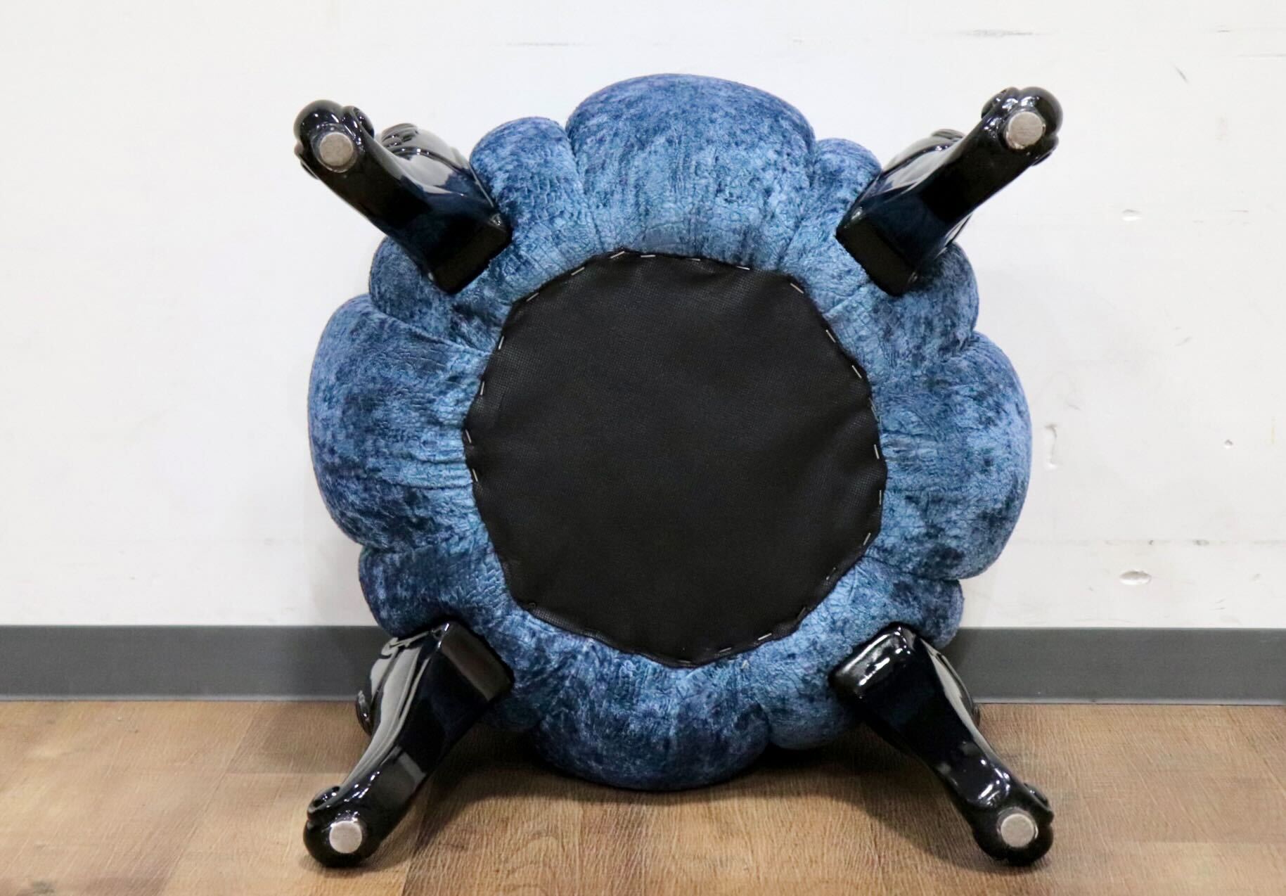 GMHH489A○パンプキンスツール アンティーク調 猫脚 ファブリック オットマン 腰掛け ヨーロピアン エレガント チェア 展示品