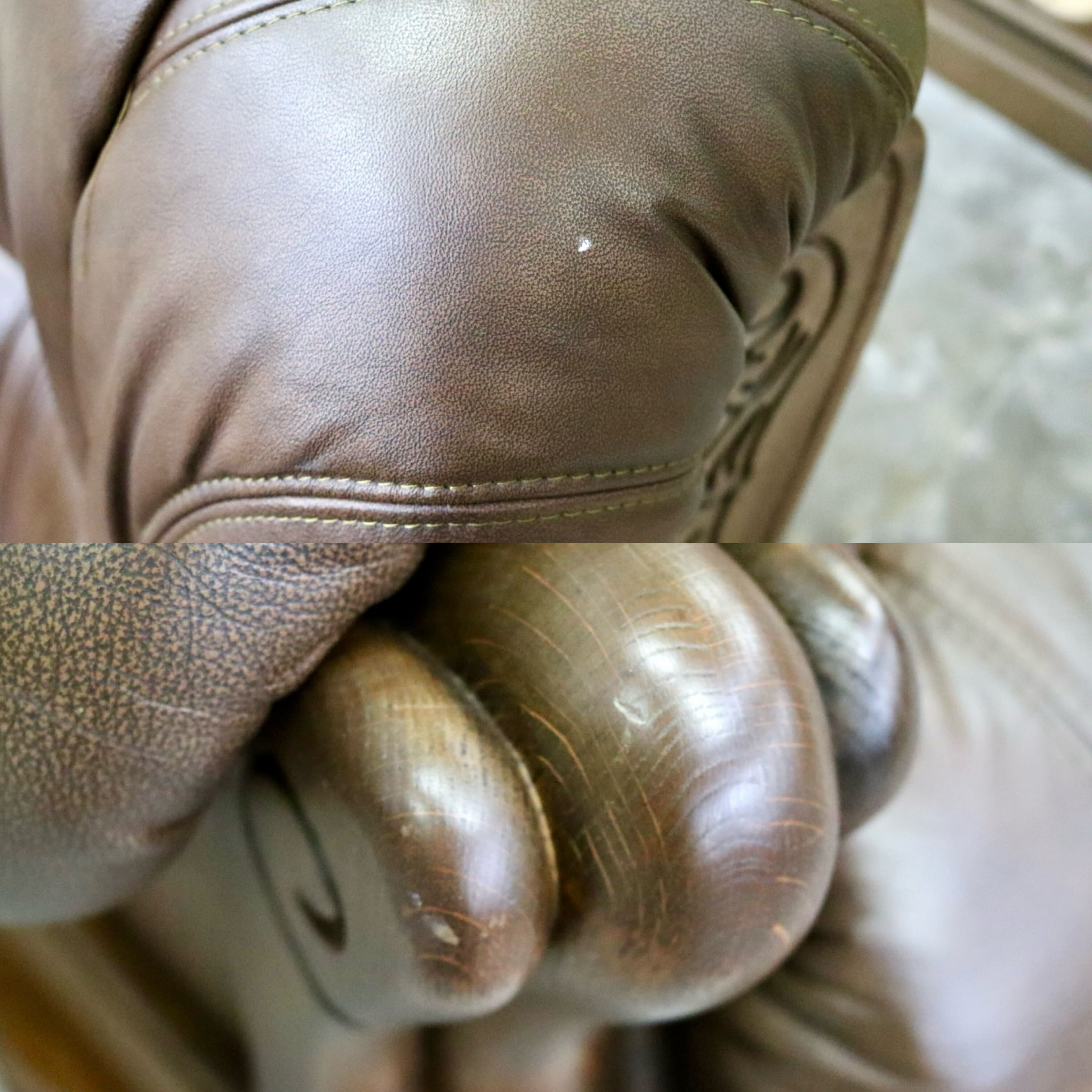 GMIK622A○オランダ製 ダッチカントリー 1人掛けソファ シングルソファ オーク材 本革 応接 リビング ブラウン ヴィンテージ 約35万