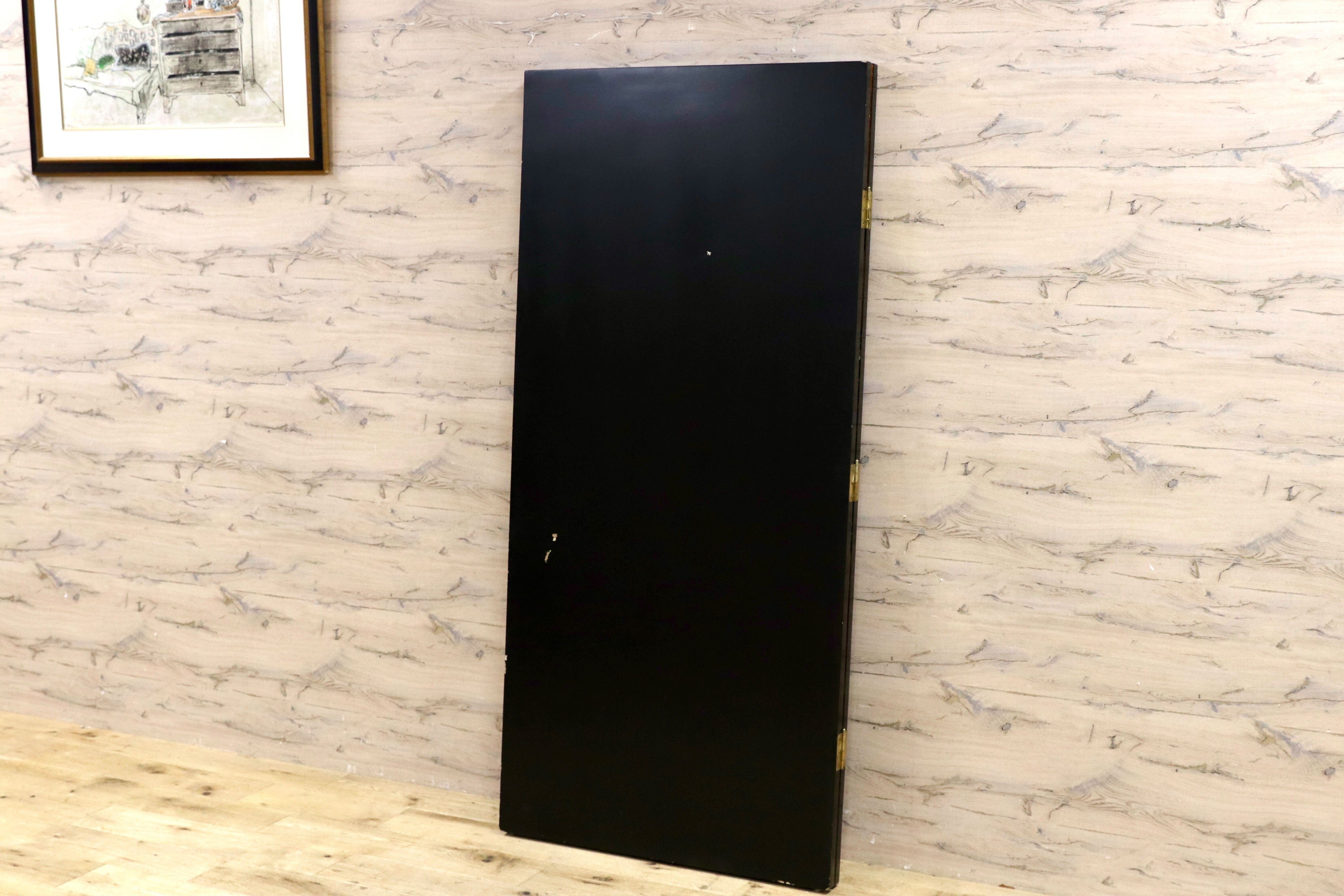 GMIS454○南蛮屏風 金屏風 衝立 パーテーション オブジェ アンティーク 2曲