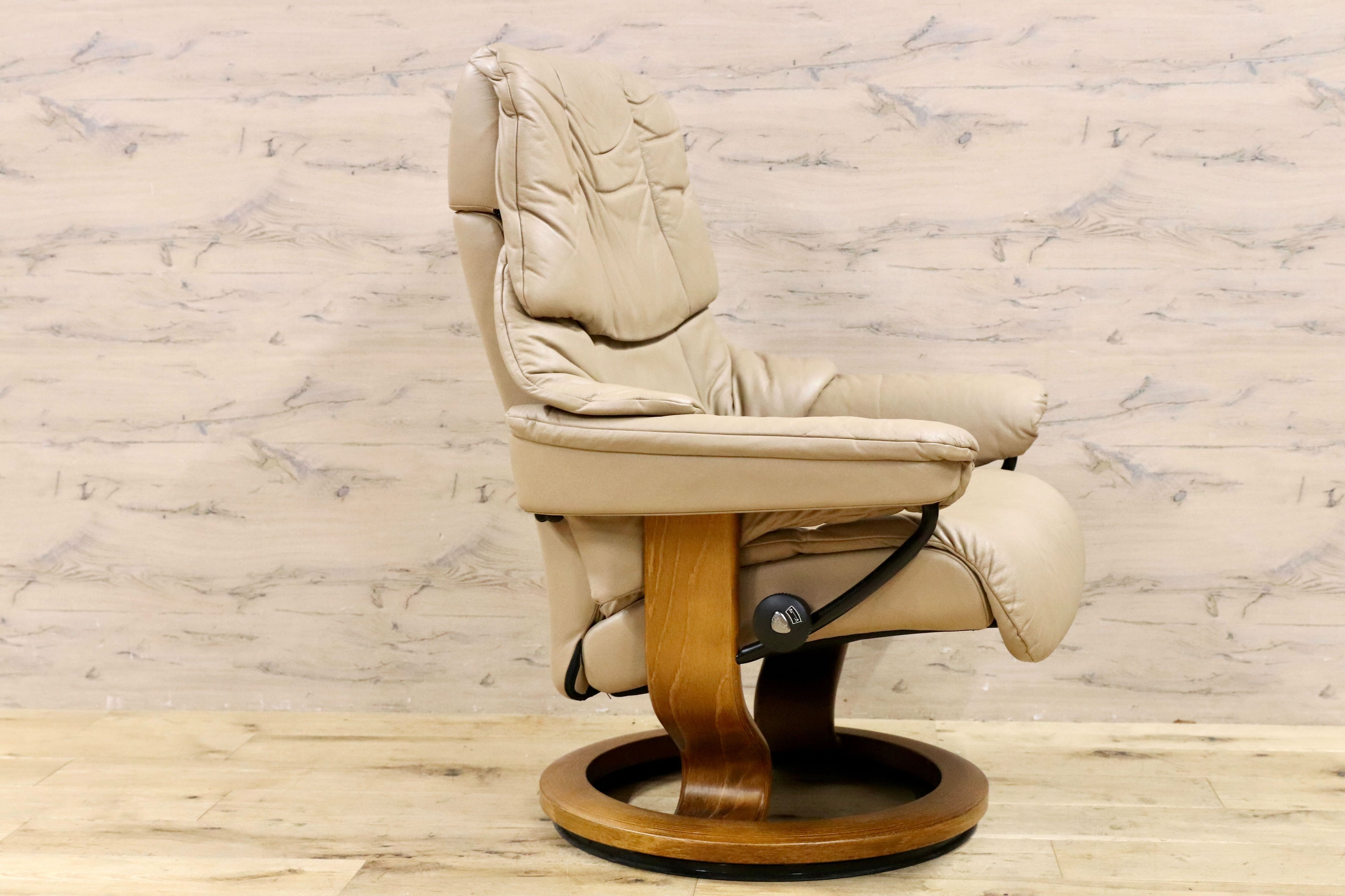 GMIK797B○EKORNES / エコーネス RENO レノ パーソナルチェア リクライニングチェア シングルソファ 本革 北欧 ノルウェー ベージュ
