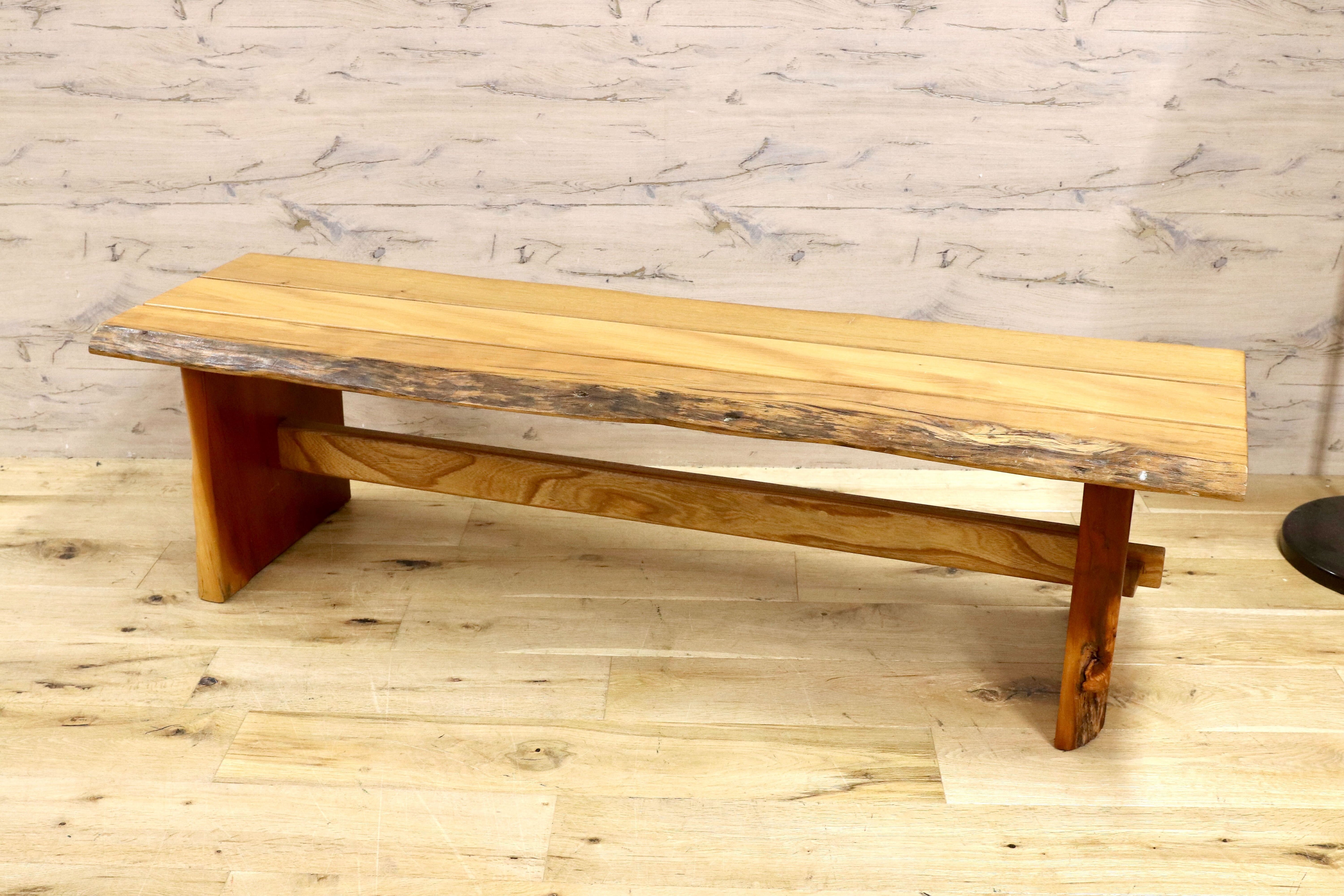 GMHS226○ホワイトオーク材 ベンチ 椅子 長椅子 ダイニングチェア 無垢材 木製 ヴィンテージ ウッドチェア 検)アクタス コンラン 関家具