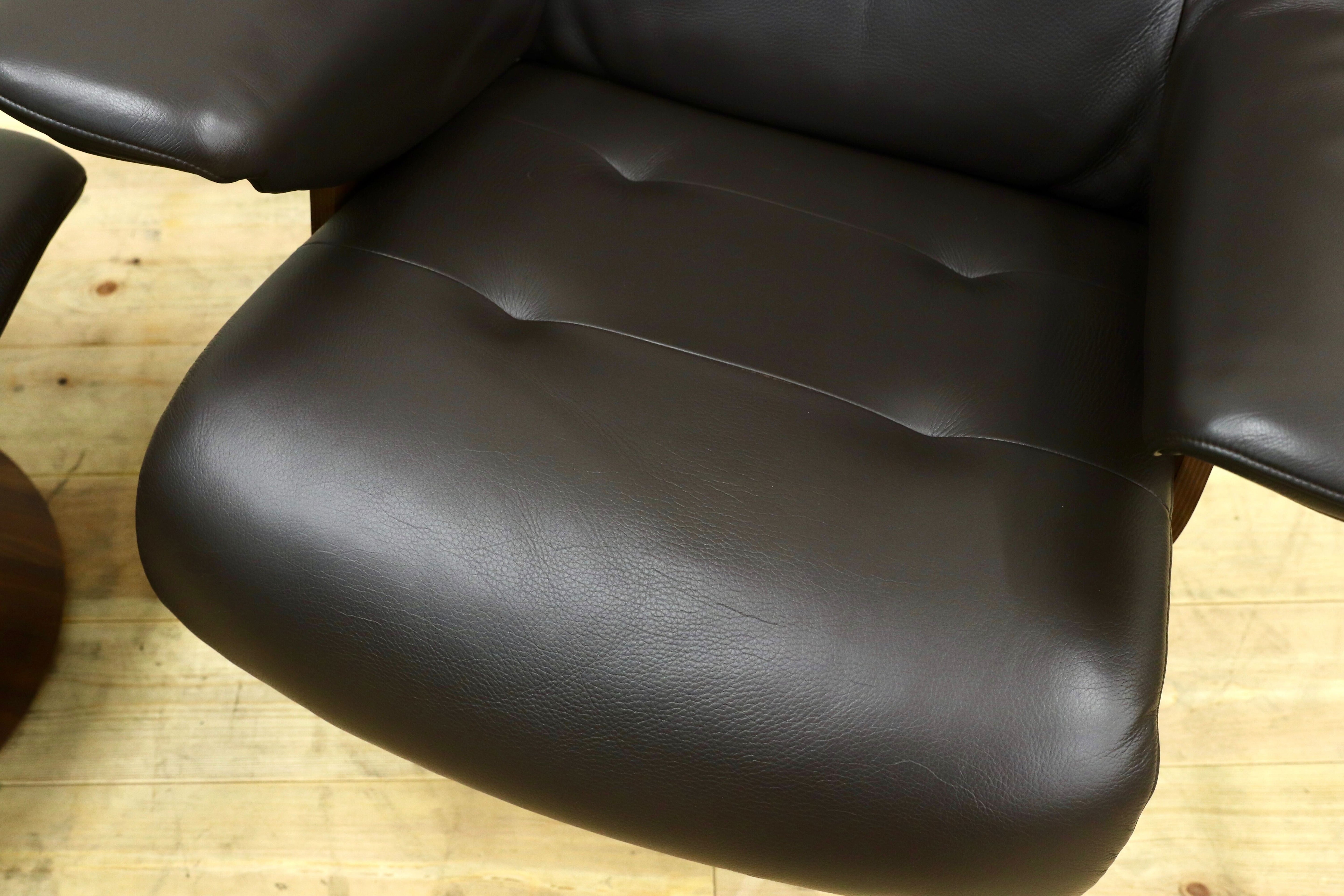 GMHN384○karimoku / カリモク THE FIRST ザファースト リクライニングチェア 総本革 ダークブラウン 国産家具 約40万