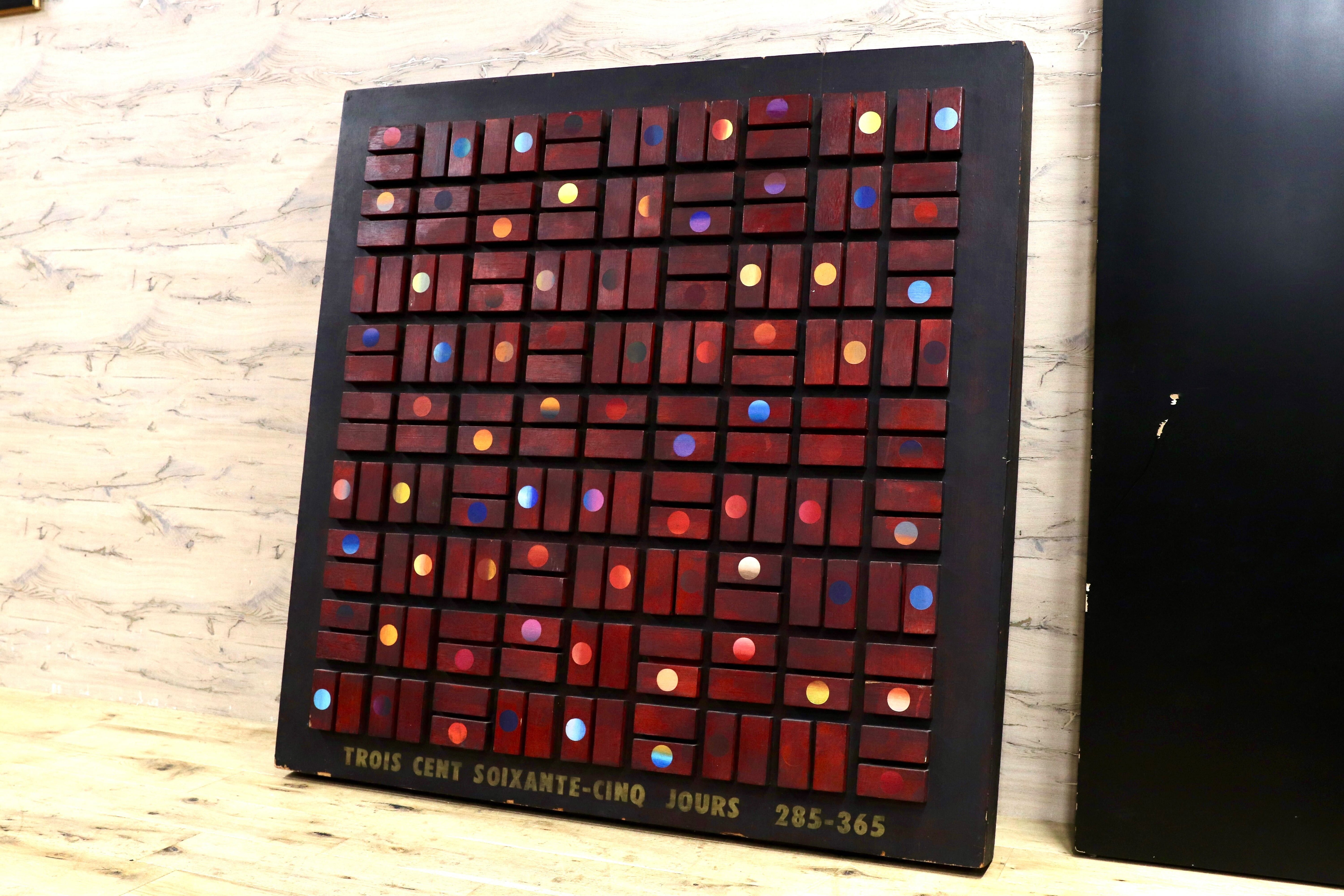 GMIH156○TROIS CENT SOIXANTE-CINQ JOURS 285-365 フランス モダンアート作品 アンティーク オブジェ インテリア 木製