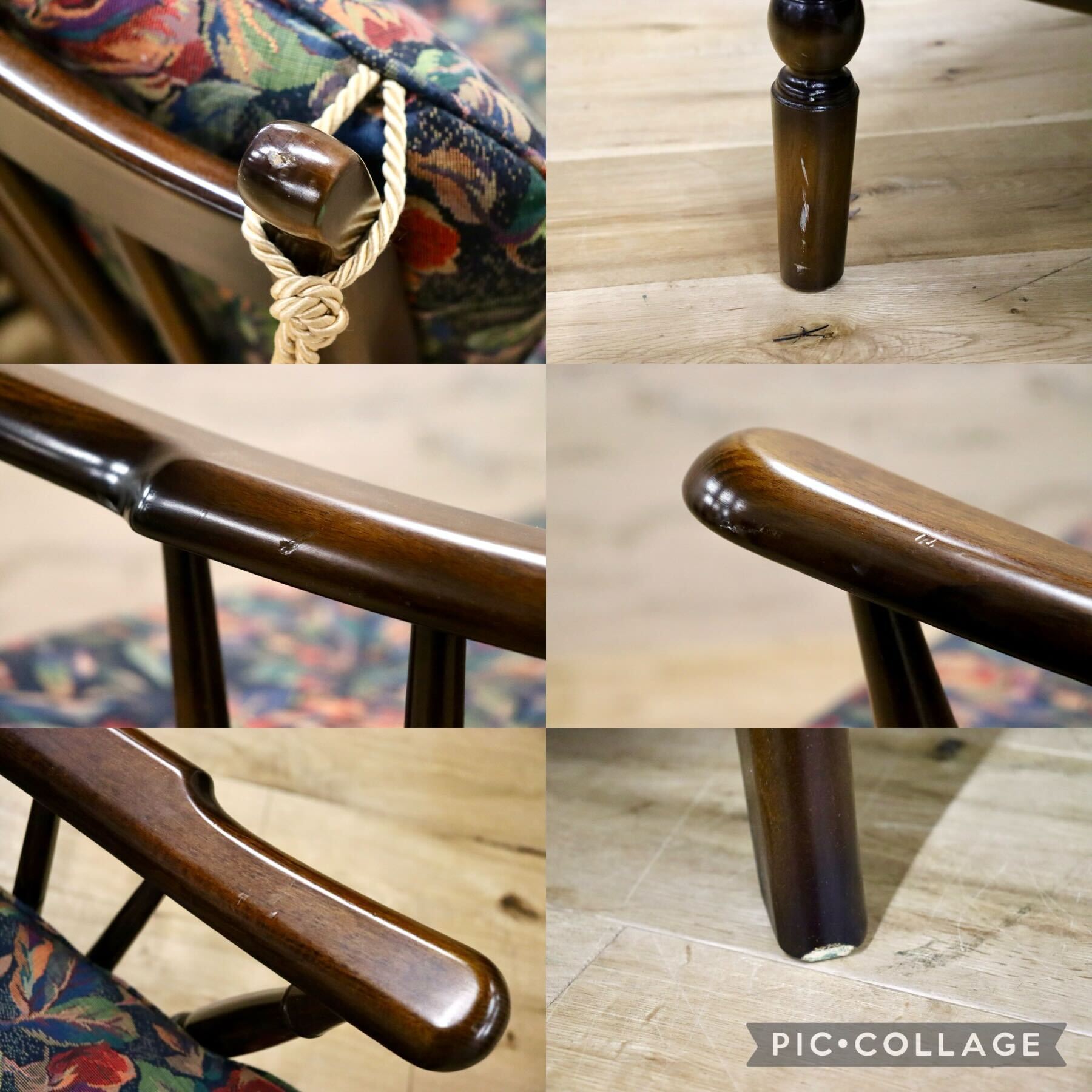 GMGS182○karimoku / カリモク コロニアル 3人掛けソファ トリプルソファ 長椅子 ファブリック 花柄 カントリー レトロ 国産家具