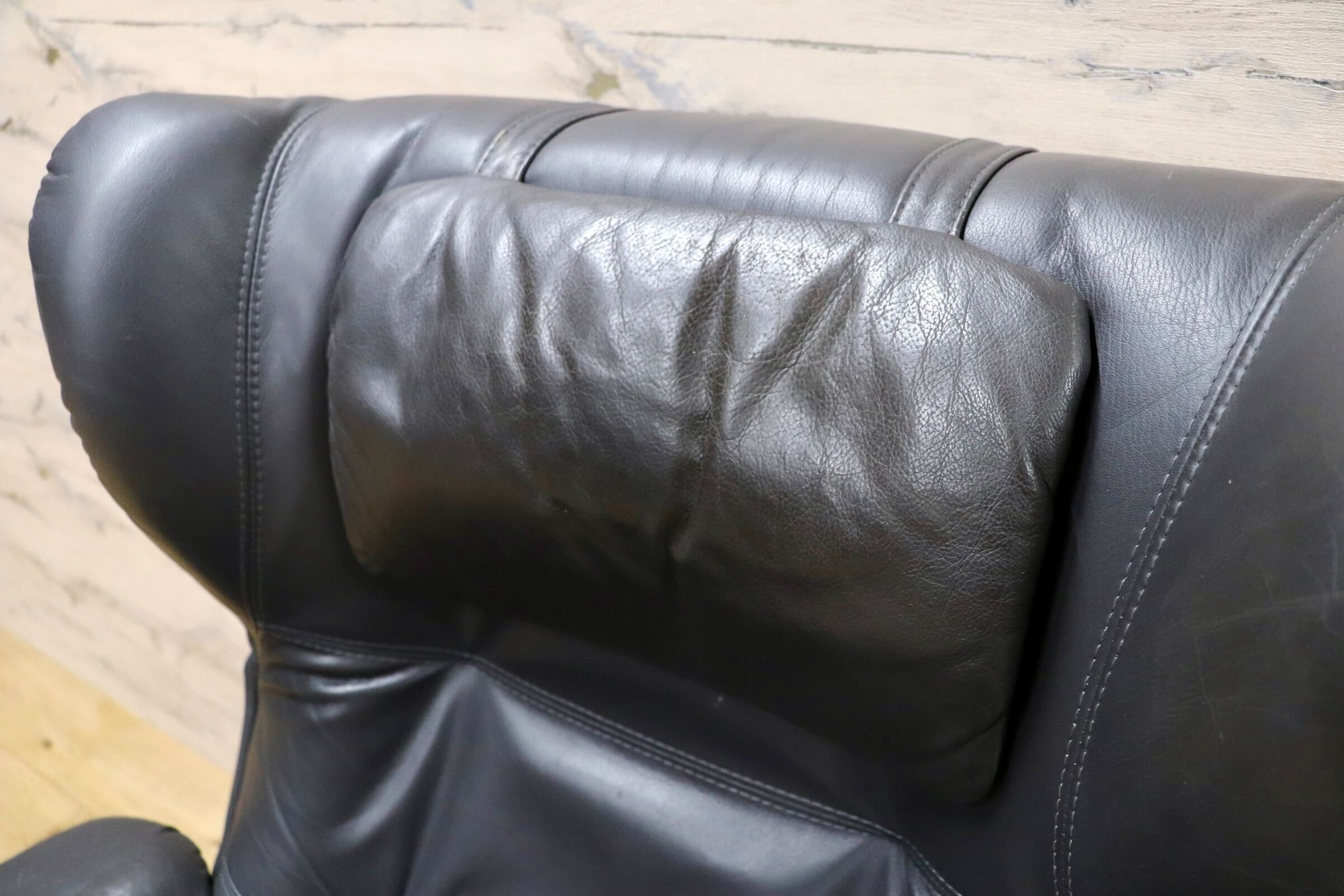 GMHK712○maruni / オールドマルニ 本革 リクライニングチェア 椅子 パーソナルチェア 1人掛け 国産 ヴィンテージ 稀少