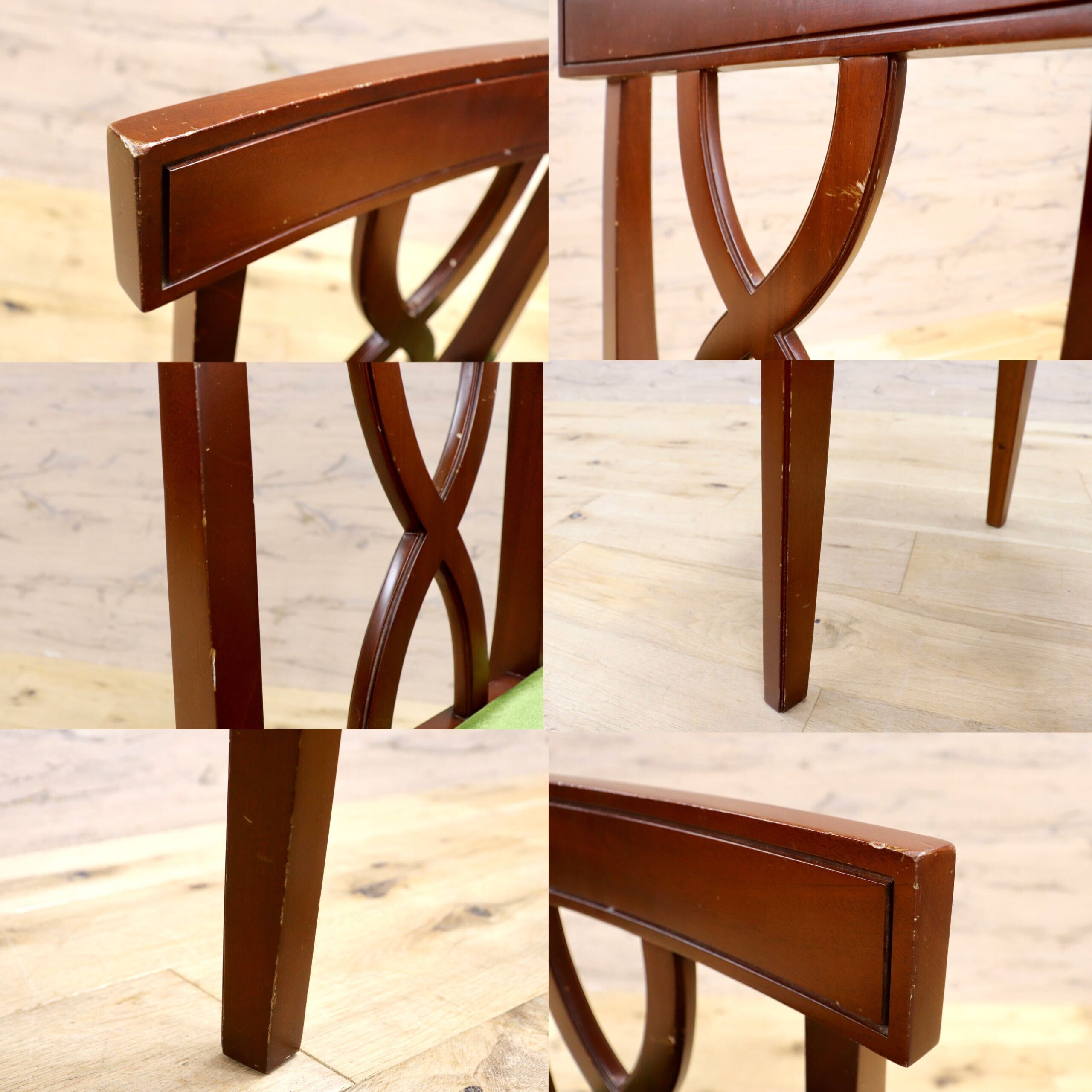 GMIH246○東海家具 / TOKAI KAGU Kent Chair ケントチェア ダイニングチェア ドレッサー ヴィンテージ アンティーク モケットグリーン