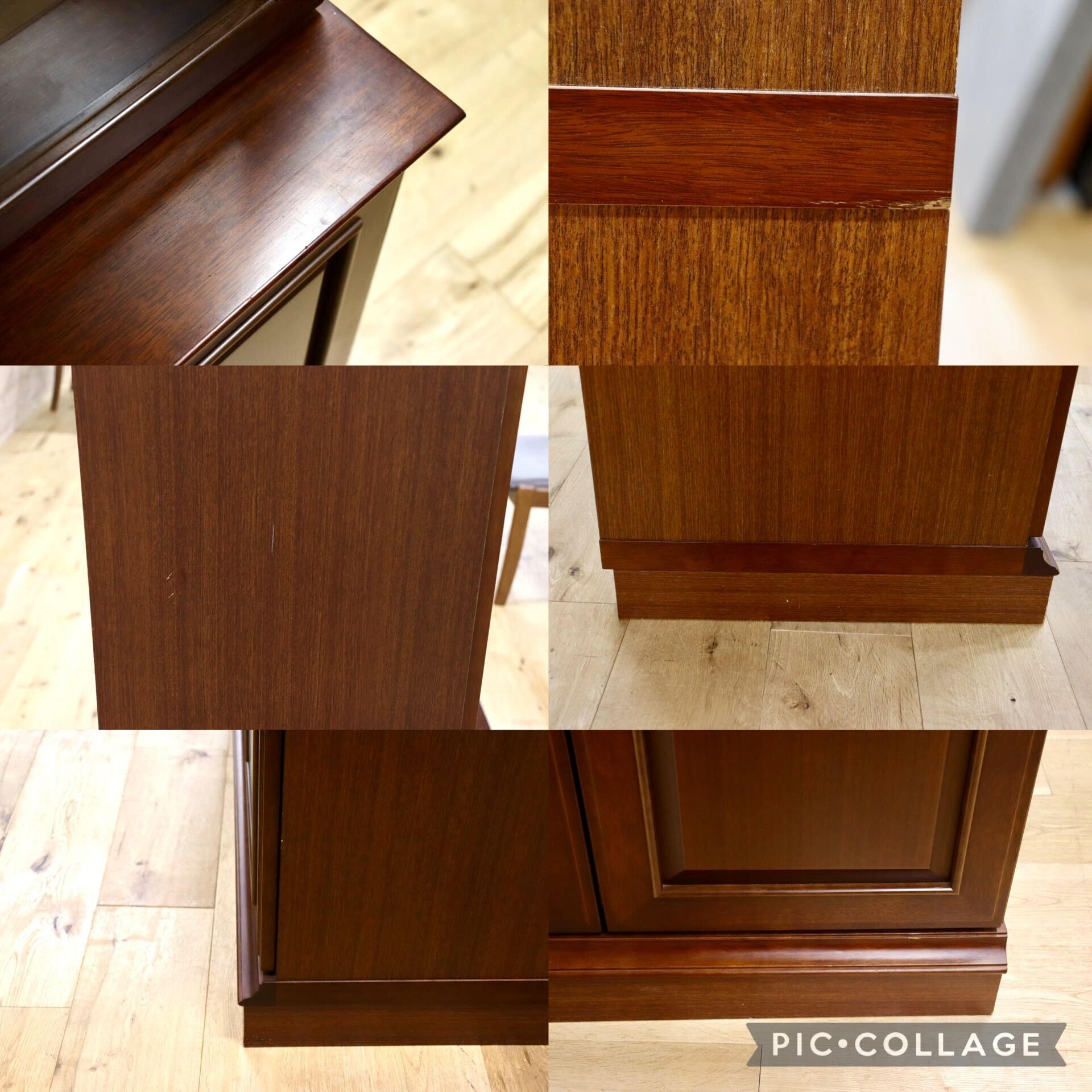 GMHS578○maruni / マルニ 地中海 キュリオケース 飾り棚 ハイボード キャビネット マホガニー材 ヨーロピアン 定価約35.8万