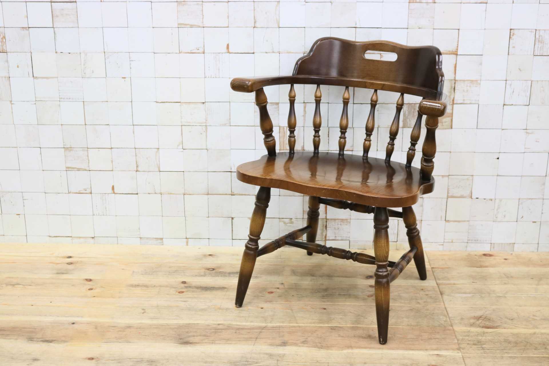 GMIH178A○飛騨産業 / HIDA キツツキ 穂高 アームチェア ダイニングチェア キャプテンチェア ブナ材 椅子 ヴィンテージ 無垢 国産家具