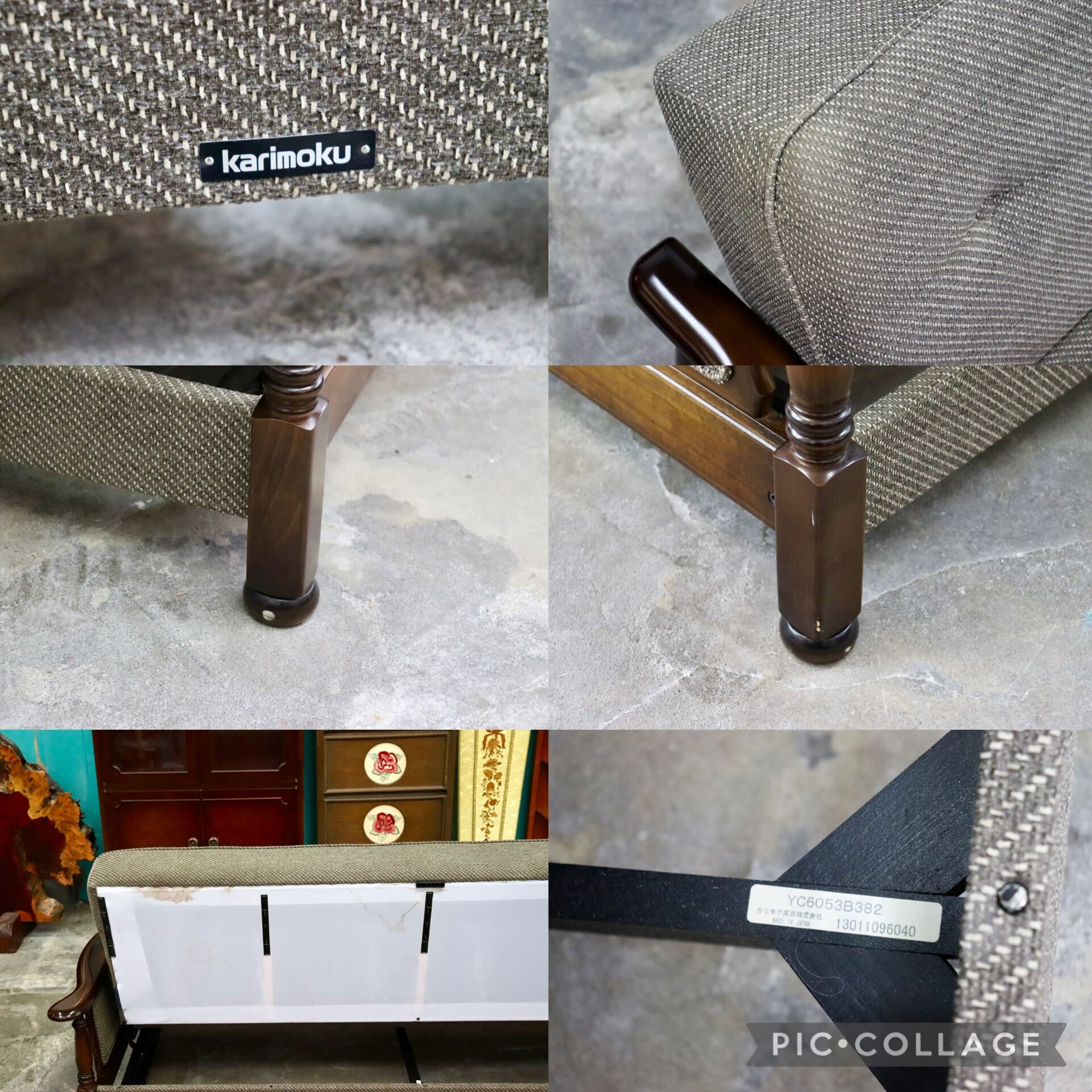 GMIK735○karimoku / カリモク コロニアル YC6053 ソファベッド 3人掛けソファ トリプルソファ ファブリック 国産家具 定価約20.6万