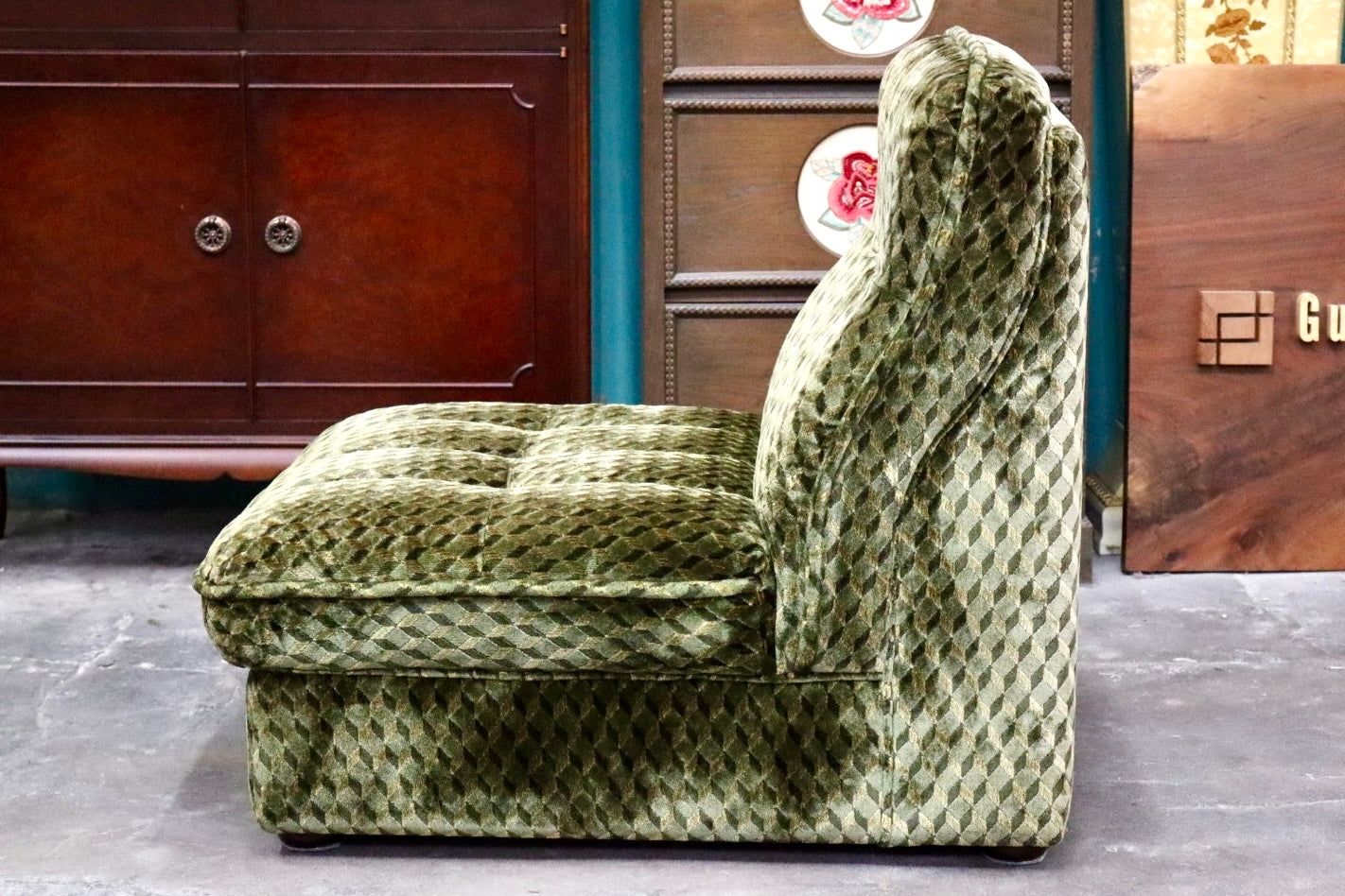 GMJK210C○karimoku / カリモク 1人掛けソファ シングルソファ 椅子 ラウンジチェア ファブリック オールドカリモク ヴィンテージ 国産家具