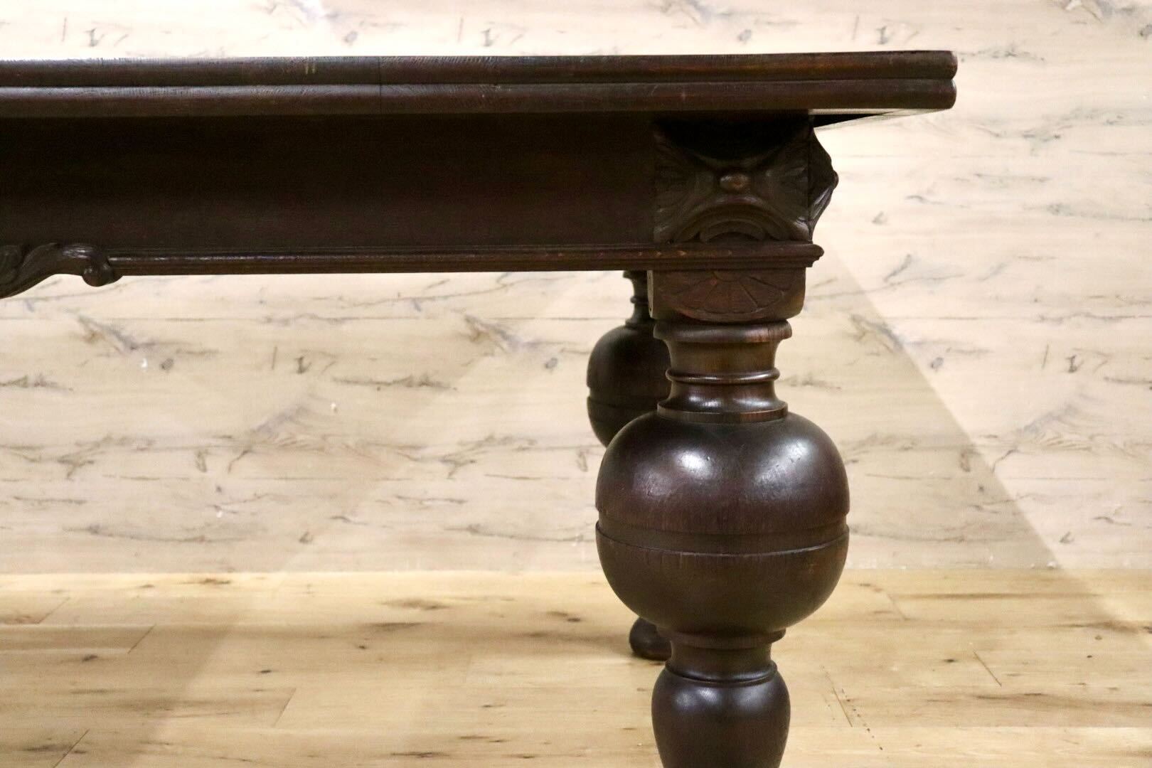 GMGH368○デンマーク製 オーク材 ダイニングテーブル 食卓テーブル ブルボーズレッグ ヴィンテージ 北欧 店舗什器 定価約46万 長期展示品