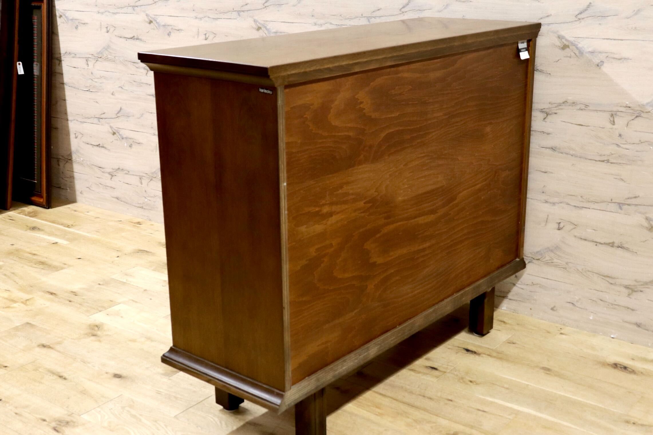 GMIH129○Karimoku / カリモク 下駄箱 シューズボックス 玄関収納 靴箱 キャビネット サイドボード ナラ材 脚付き