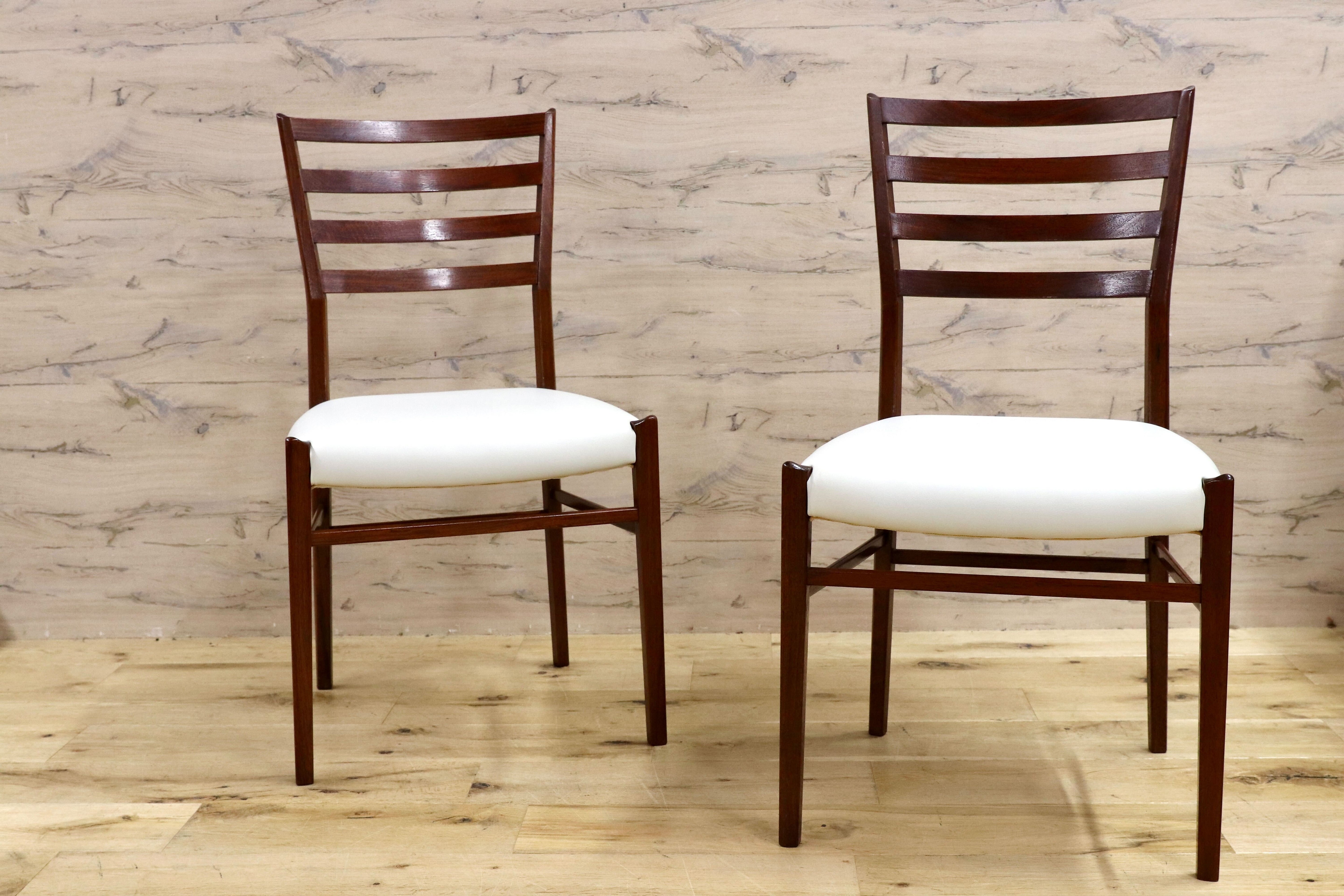 GMHN88A○karimoku / カリモク vivente ビベンテ ダイニングチェア 椅子 2脚セット 花梨無垢材 合皮 稀少 ヴィンテージ 定価約36万