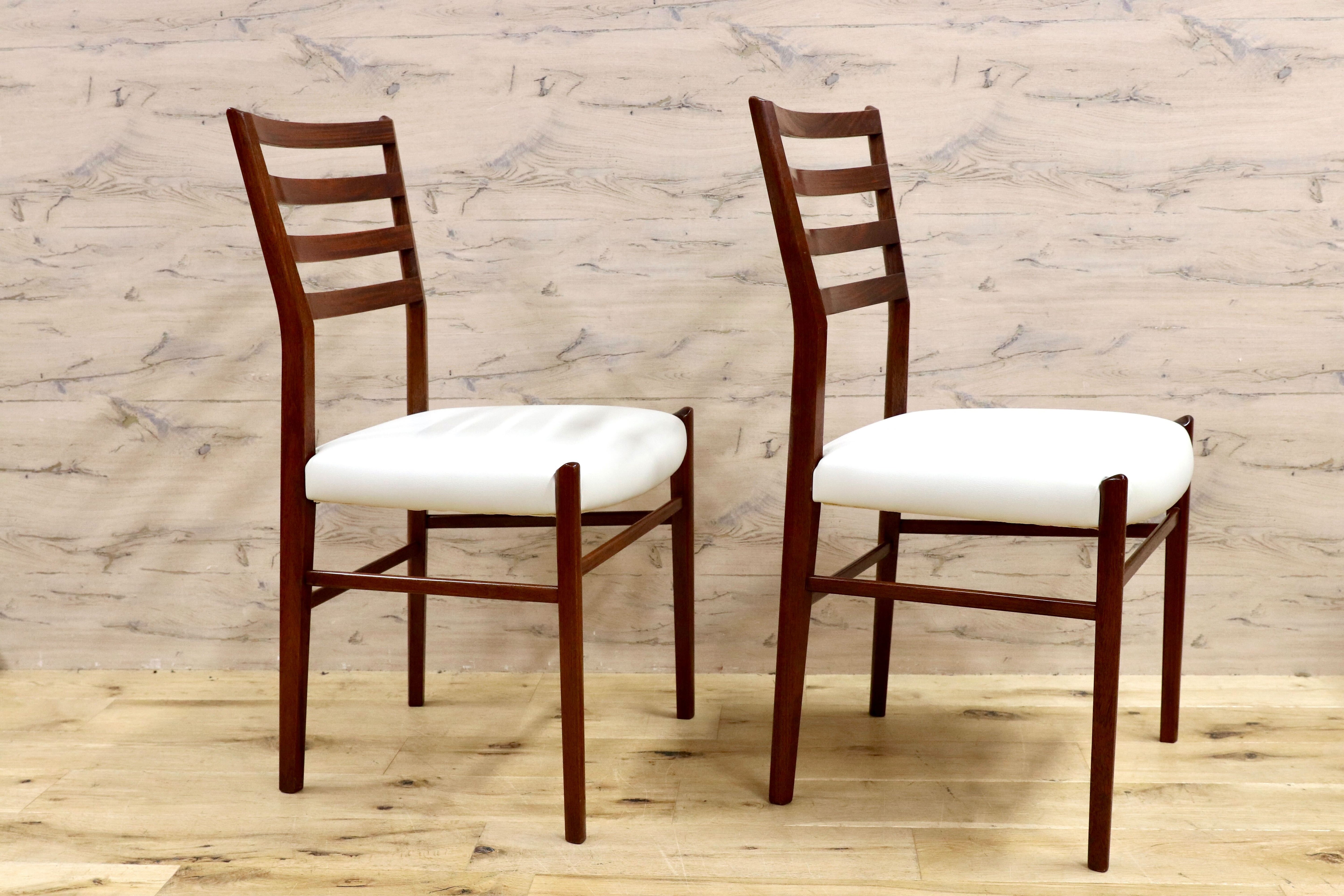 GMHN88A○karimoku / カリモク vivente ビベンテ ダイニングチェア 椅子 2脚セット 花梨無垢材 合皮 稀少 ヴィンテージ 定価約36万