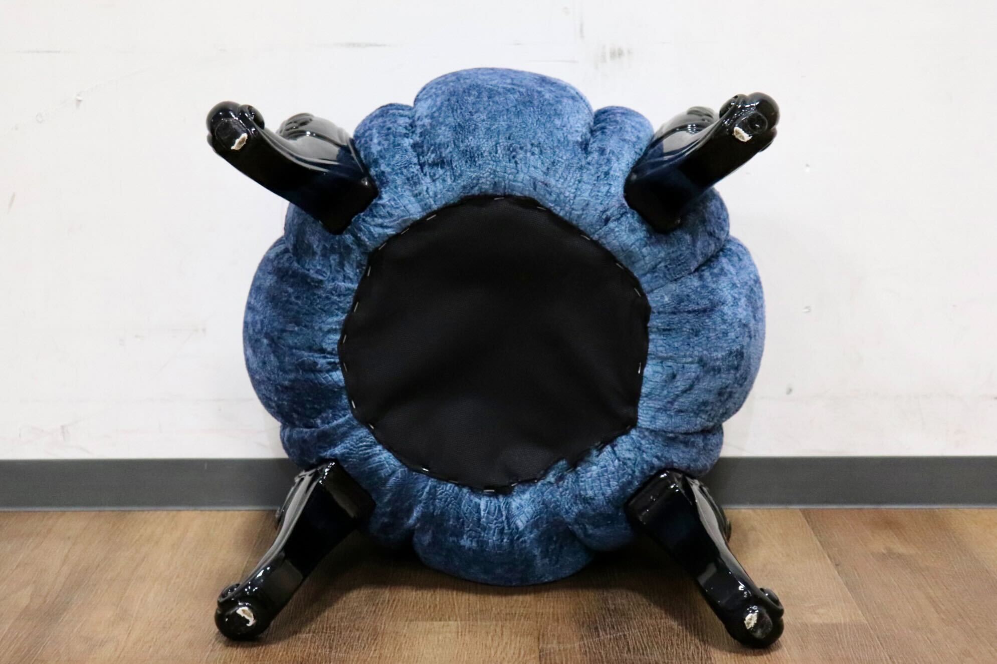 GMHH489B○パンプキンスツール アンティーク調 猫脚 ファブリック オットマン 腰掛け ヨーロピアン エレガント チェア 展示品