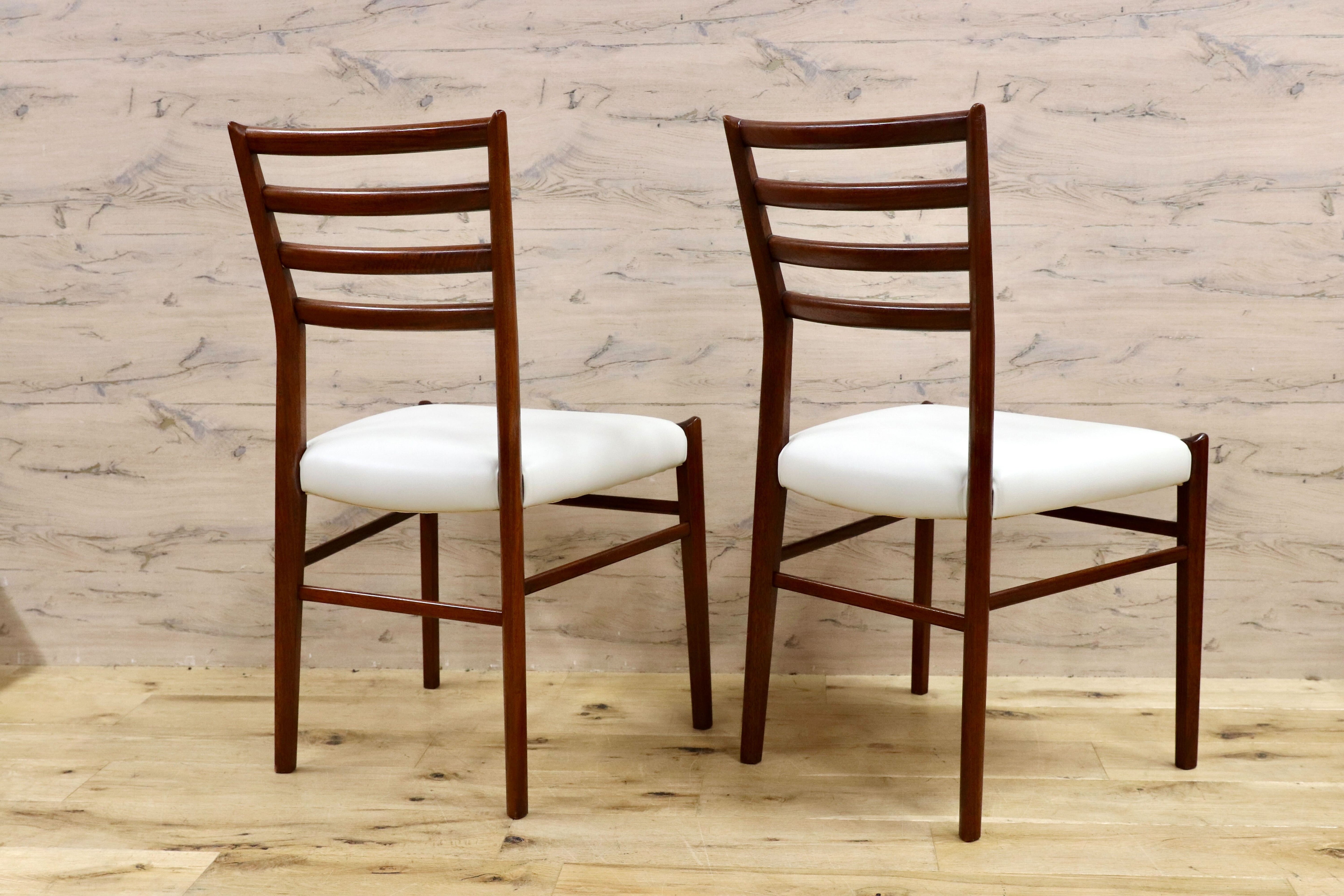 GMHN88A○karimoku / カリモク vivente ビベンテ ダイニングチェア 椅子 2脚セット 花梨無垢材 合皮 稀少 ヴィンテージ 定価約36万