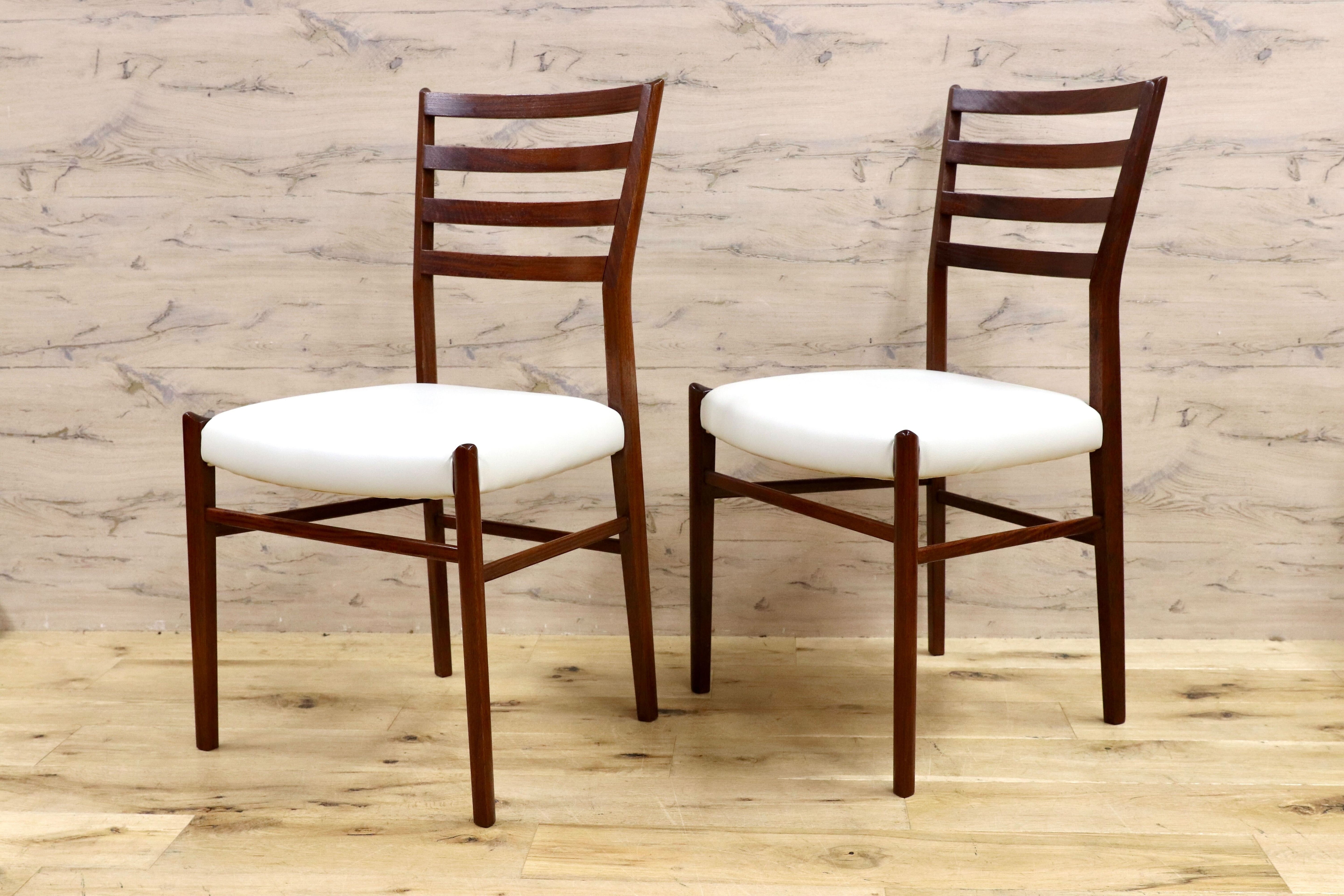 GMHN88A○karimoku / カリモク vivente ビベンテ ダイニングチェア 椅子 2脚セット 花梨無垢材 合皮 稀少 ヴィンテージ 定価約36万