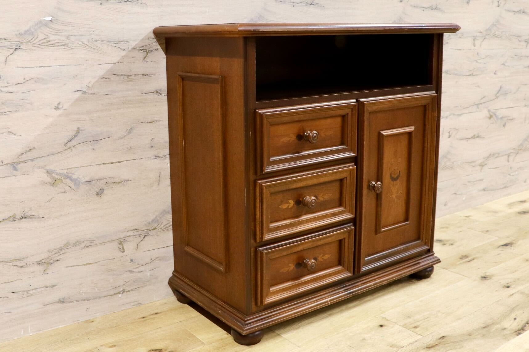 GMHK702○イタリア製 アンティーク 電話台 FAX台 花台 キャビネット サイドボード リビングボード チェスト 飾り棚 クラシック