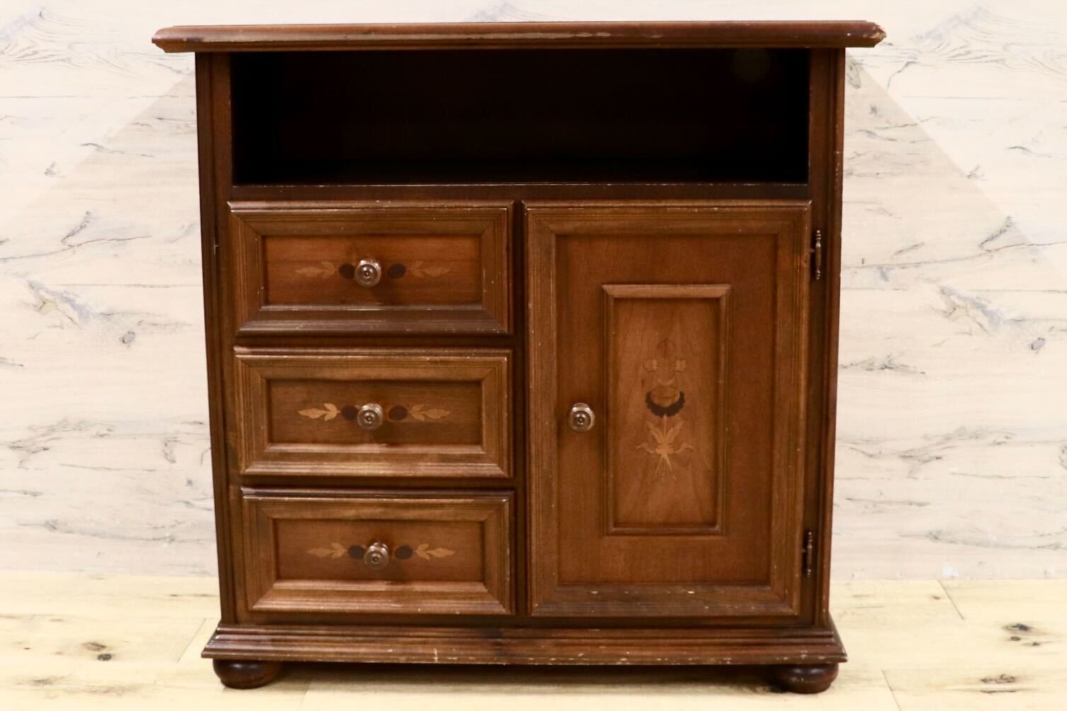 GMHK702○イタリア製 アンティーク 電話台 FAX台 花台 キャビネット サイドボード リビングボード チェスト 飾り棚 クラシック