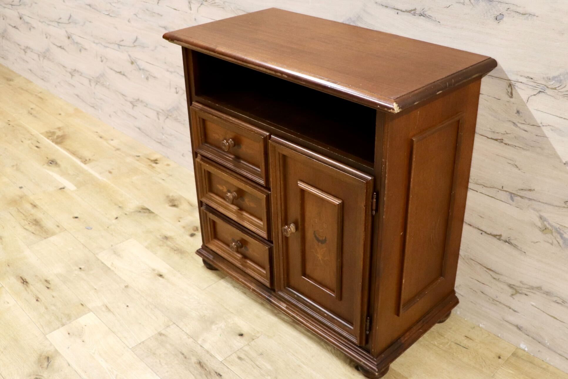 GMHK702○イタリア製 アンティーク 電話台 FAX台 花台 キャビネット サイドボード リビングボード チェスト 飾り棚 クラシック