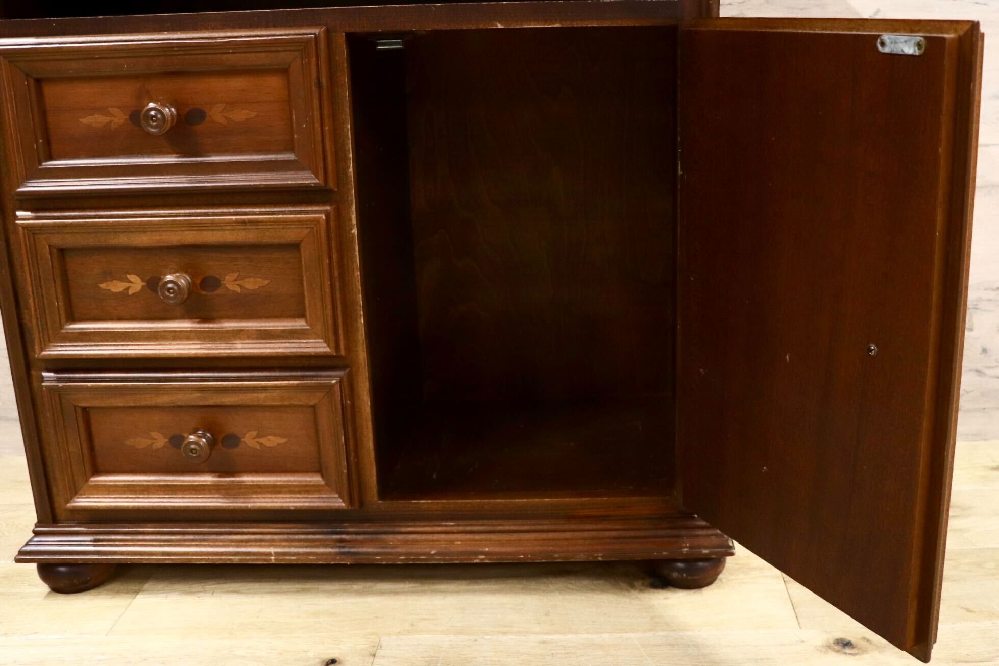 GMHK702○イタリア製 アンティーク 電話台 FAX台 花台 キャビネット サイドボード リビングボード チェスト 飾り棚 クラシック