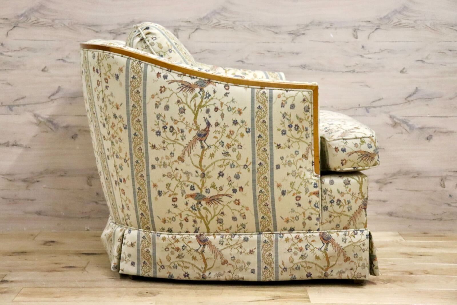 GMHN257B○DREXEL HERITAGE / ドレクセルヘリテイジ 1人掛けソファ シングルソファ アームチェア ファブリック ヴィンテージ 美品