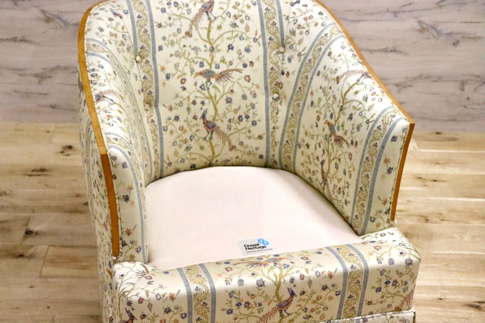GMHN257B○DREXEL HERITAGE / ドレクセルヘリテイジ 1人掛けソファ シングルソファ アームチェア ファブリック ヴィンテージ 美品