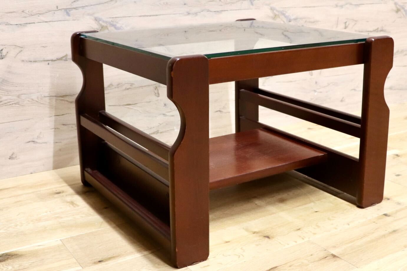 GMHK781○昭和レトロ ガラステーブル サイドテーブル コーヒーテーブル アンティーク