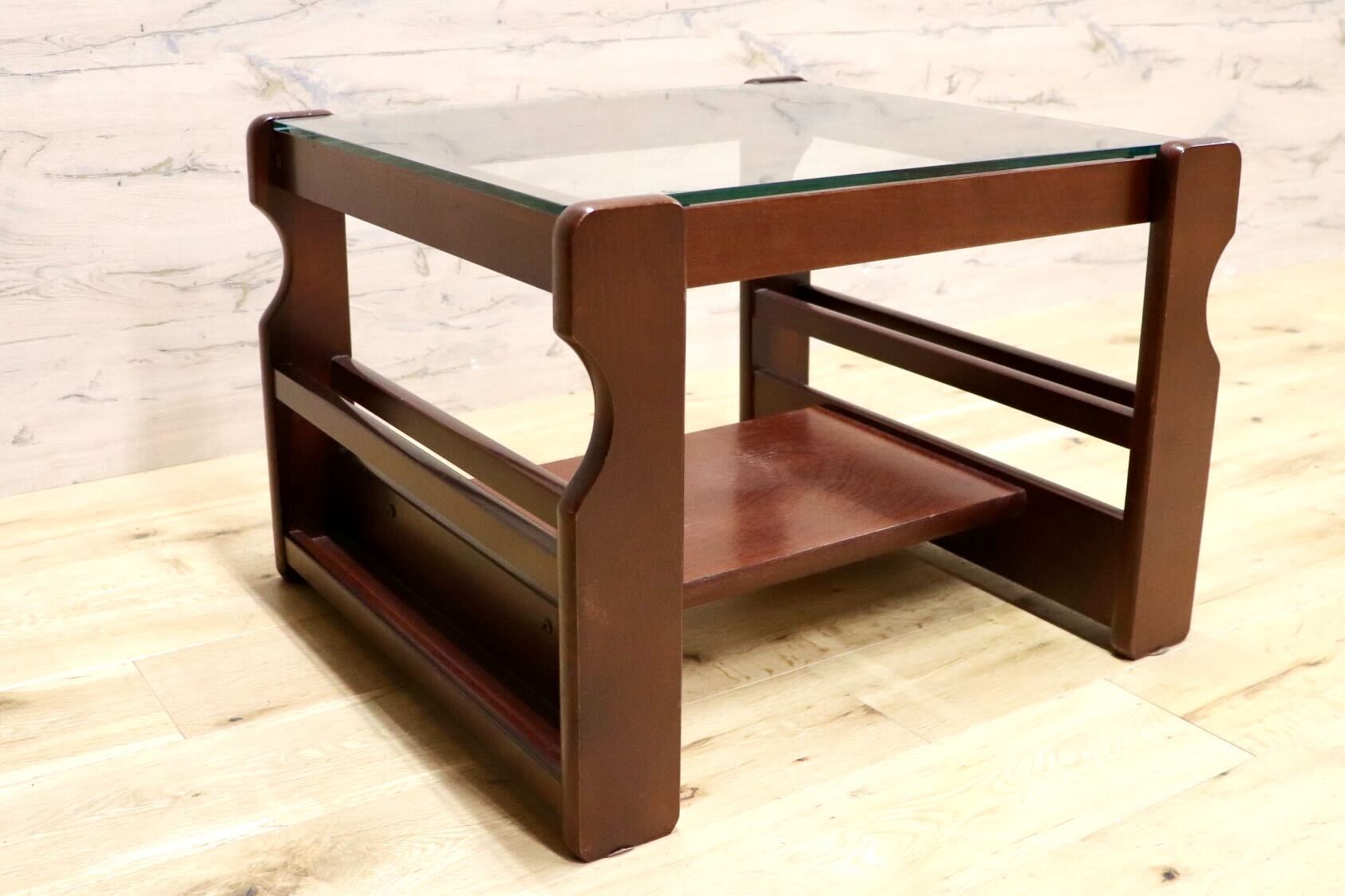 GMHK781○昭和レトロ ガラステーブル サイドテーブル コーヒーテーブル アンティーク