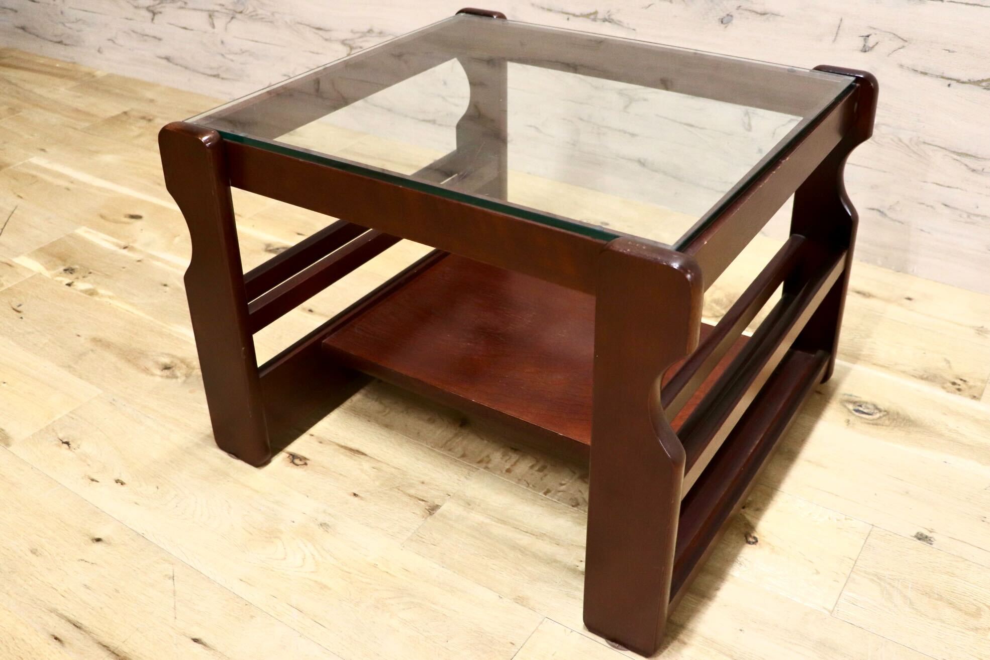 GMHK781○昭和レトロ ガラステーブル サイドテーブル コーヒーテーブル アンティーク