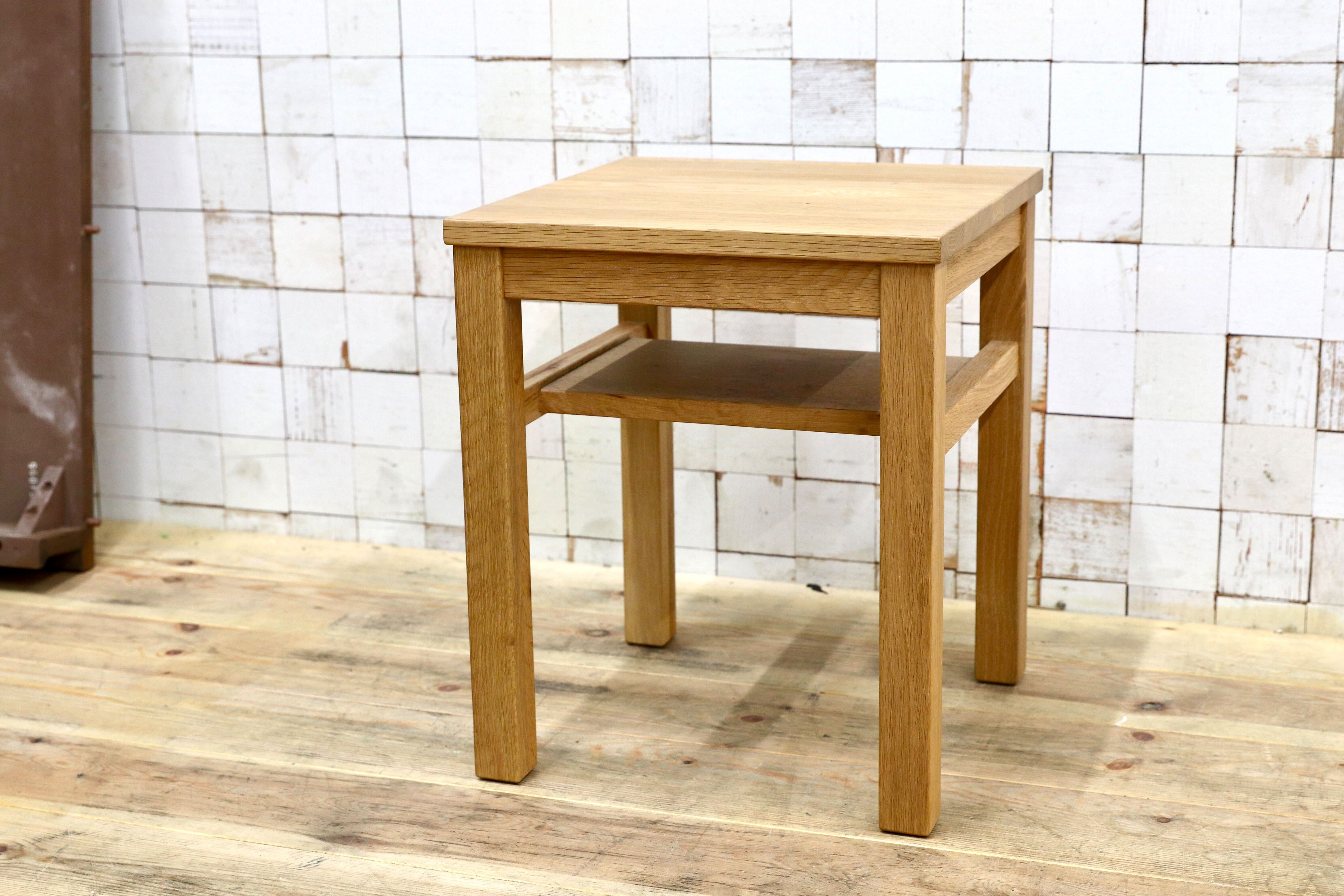 GMIS457○無印良品 / MUJI オーク無垢材 板座 サイドテーブル スツール 花台 飾り台 シンプル ナチュラル 廃盤
