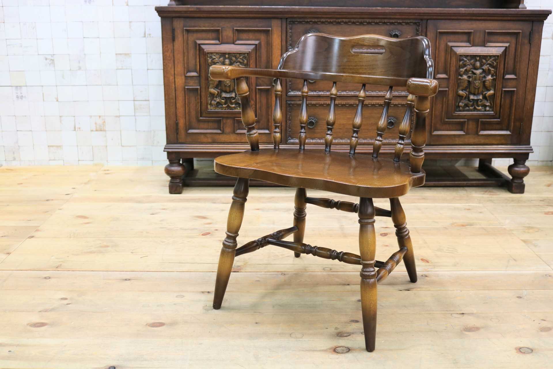 GMIH178D○飛騨産業 / HIDA キツツキ 穂高 アームチェア ダイニングチェア キャプテンチェア ブナ材 椅子 ヴィンテージ 無垢 国産家具