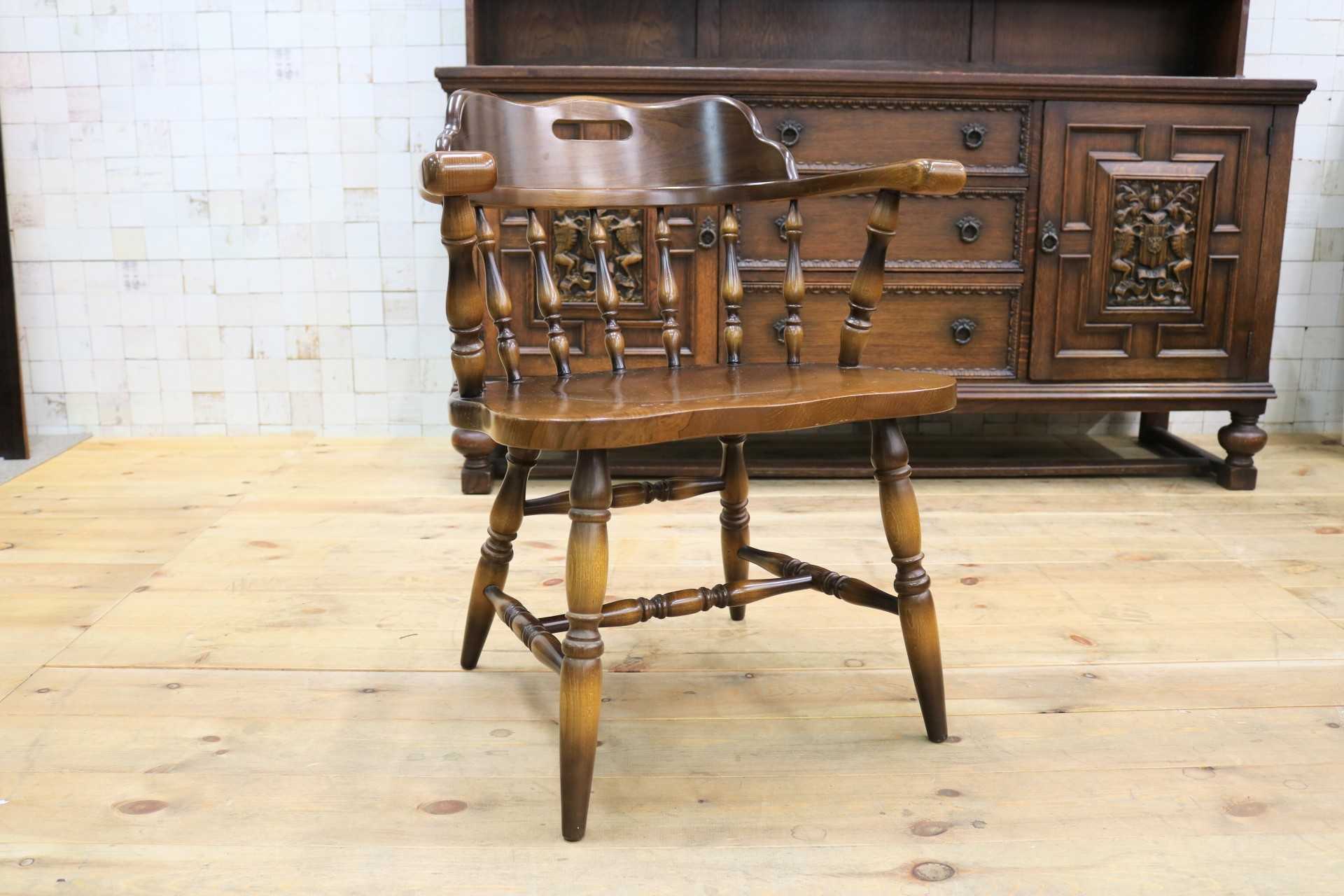 GMIH178D○飛騨産業 / HIDA キツツキ 穂高 アームチェア ダイニングチェア キャプテンチェア ブナ材 椅子 ヴィンテージ 無垢 国産家具