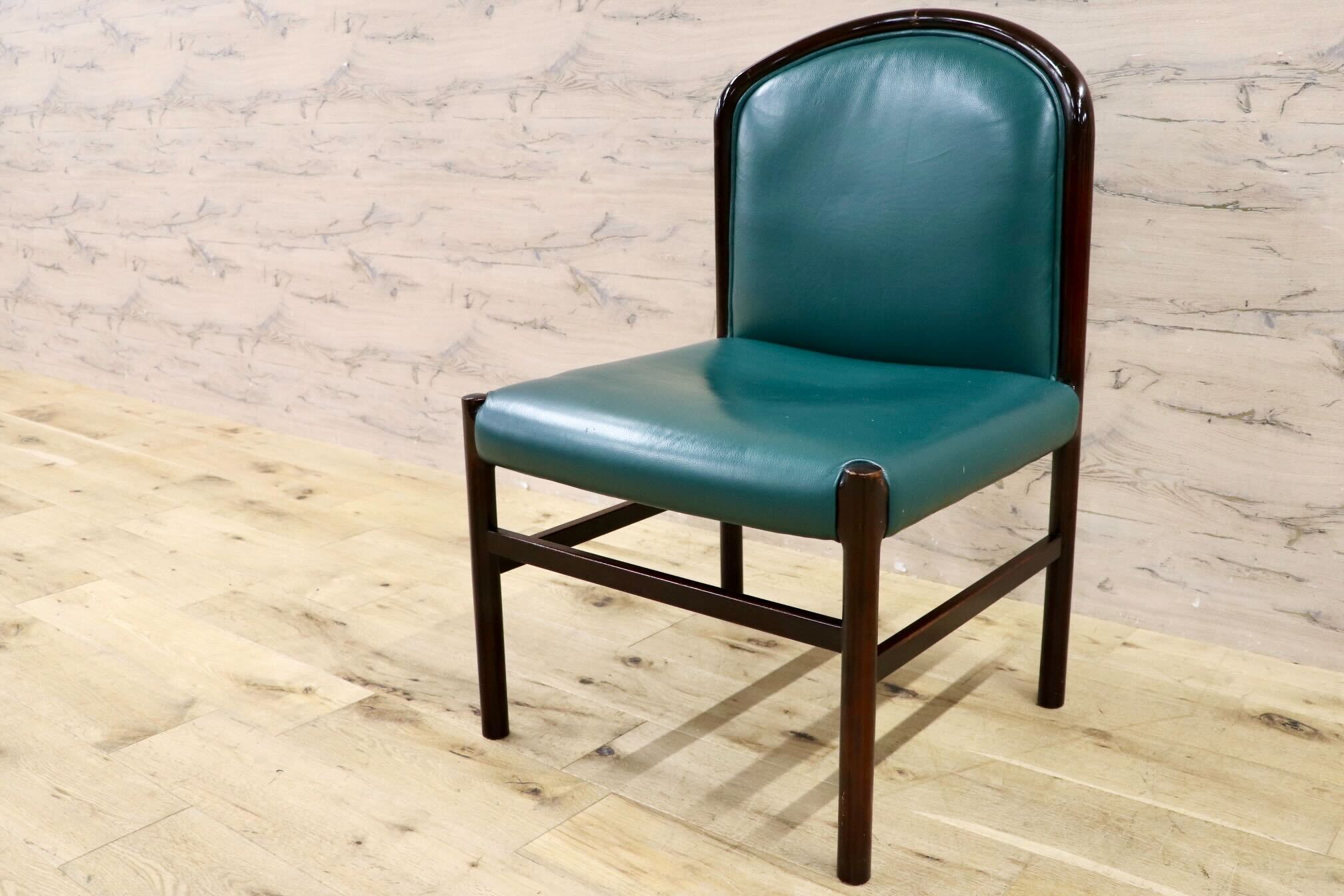 GMHH473B○CONDE HOUSE / カンディハウス インテリアセンター クイーン ダイニングチェア 椅子 レザー 北海道旭川 ビンテージ