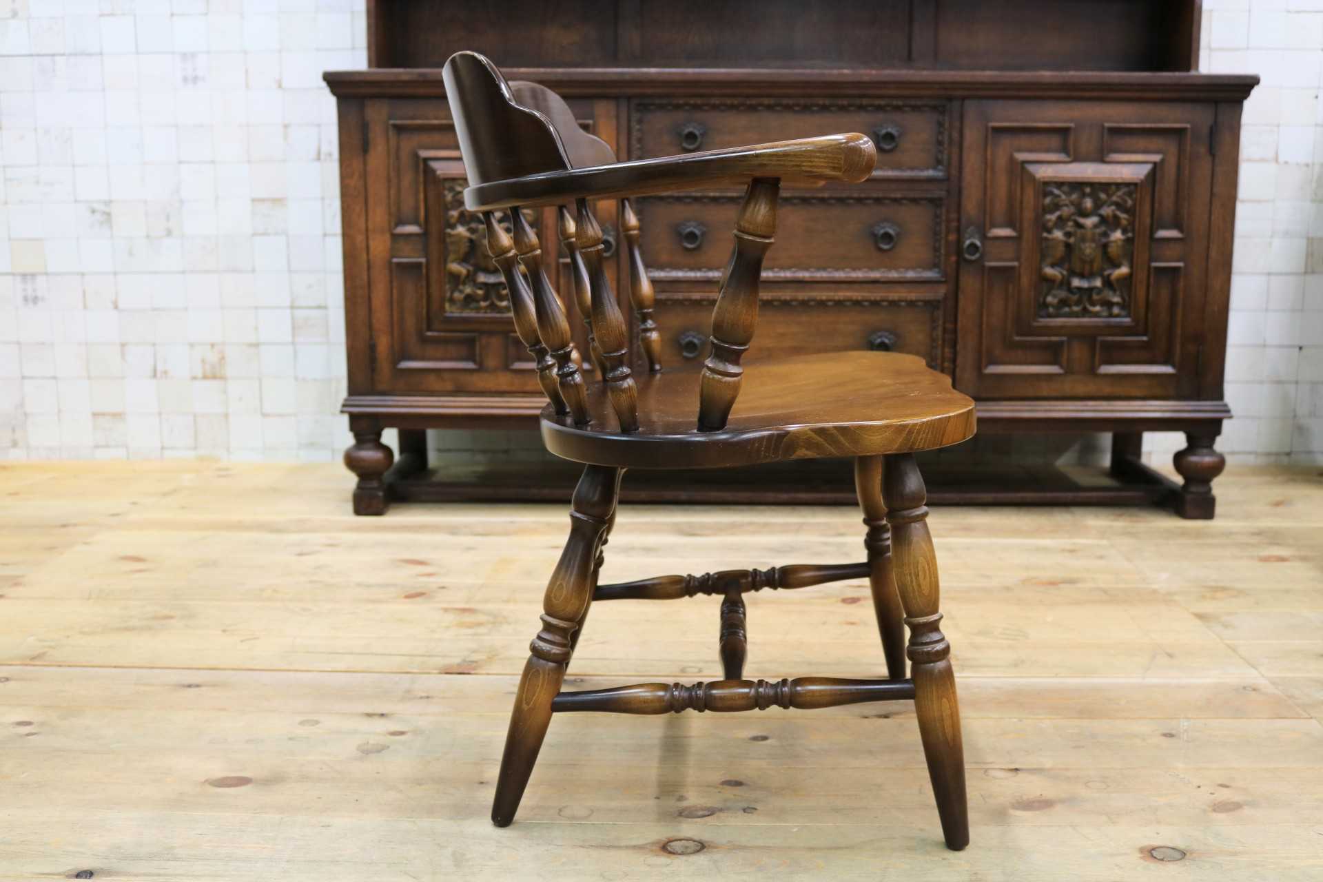 GMIH178D○飛騨産業 / HIDA キツツキ 穂高 アームチェア ダイニングチェア キャプテンチェア ブナ材 椅子 ヴィンテージ 無垢 国産家具