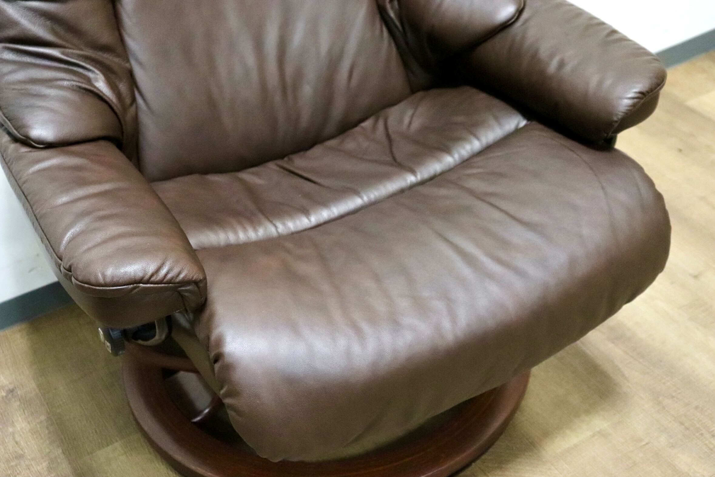 GMHN161○EKORNES / エコーネス RENO ストレスレス レノ パーソナルチェア リクライニングチェア 本革 ブラウン 北欧 ノルウェー Lサイズ