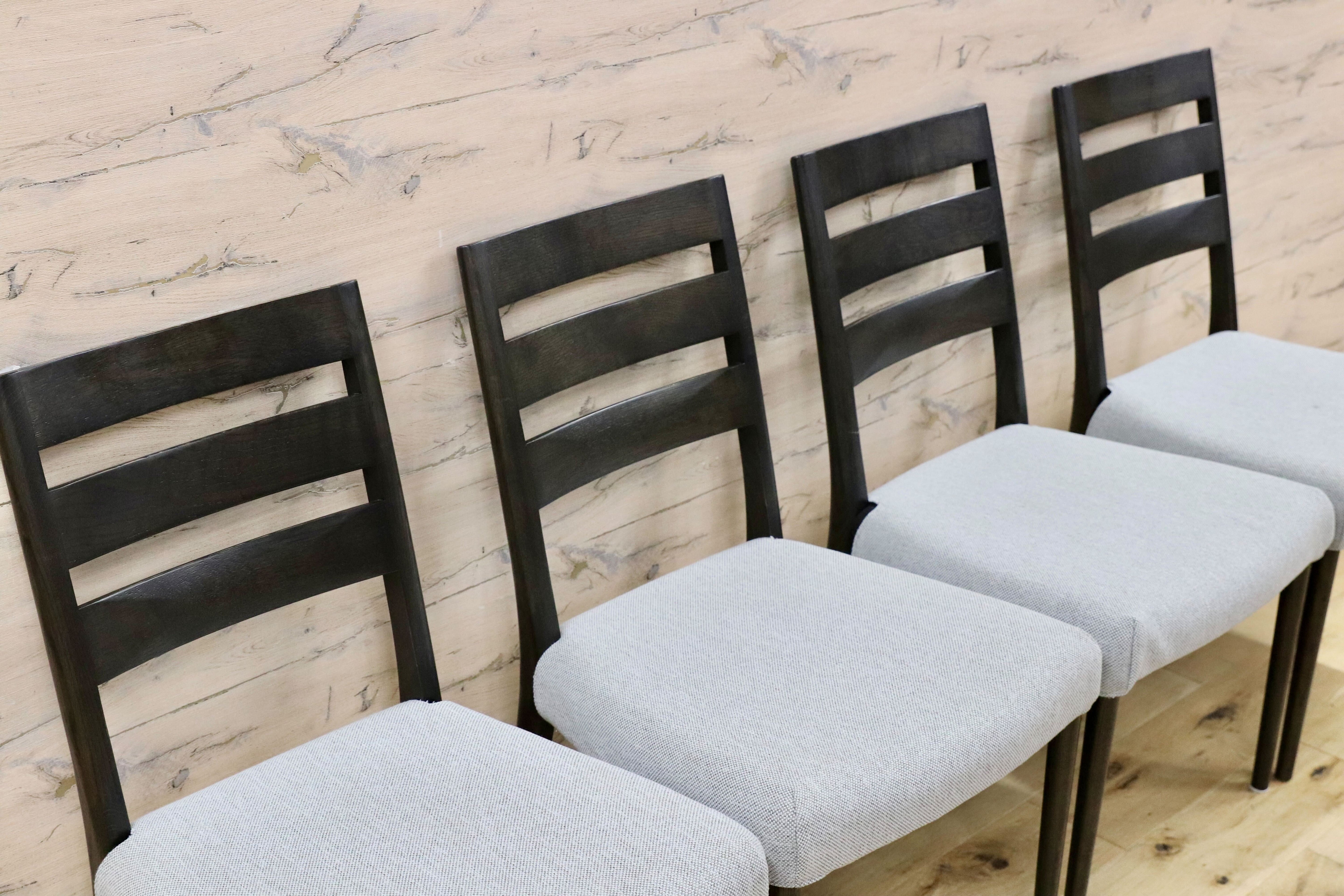 GMHN93○karimoku / カリモク ダイニングチェア 食卓椅子 4脚セット ファブリック オーク カバーリング 国産家具 定価約24万